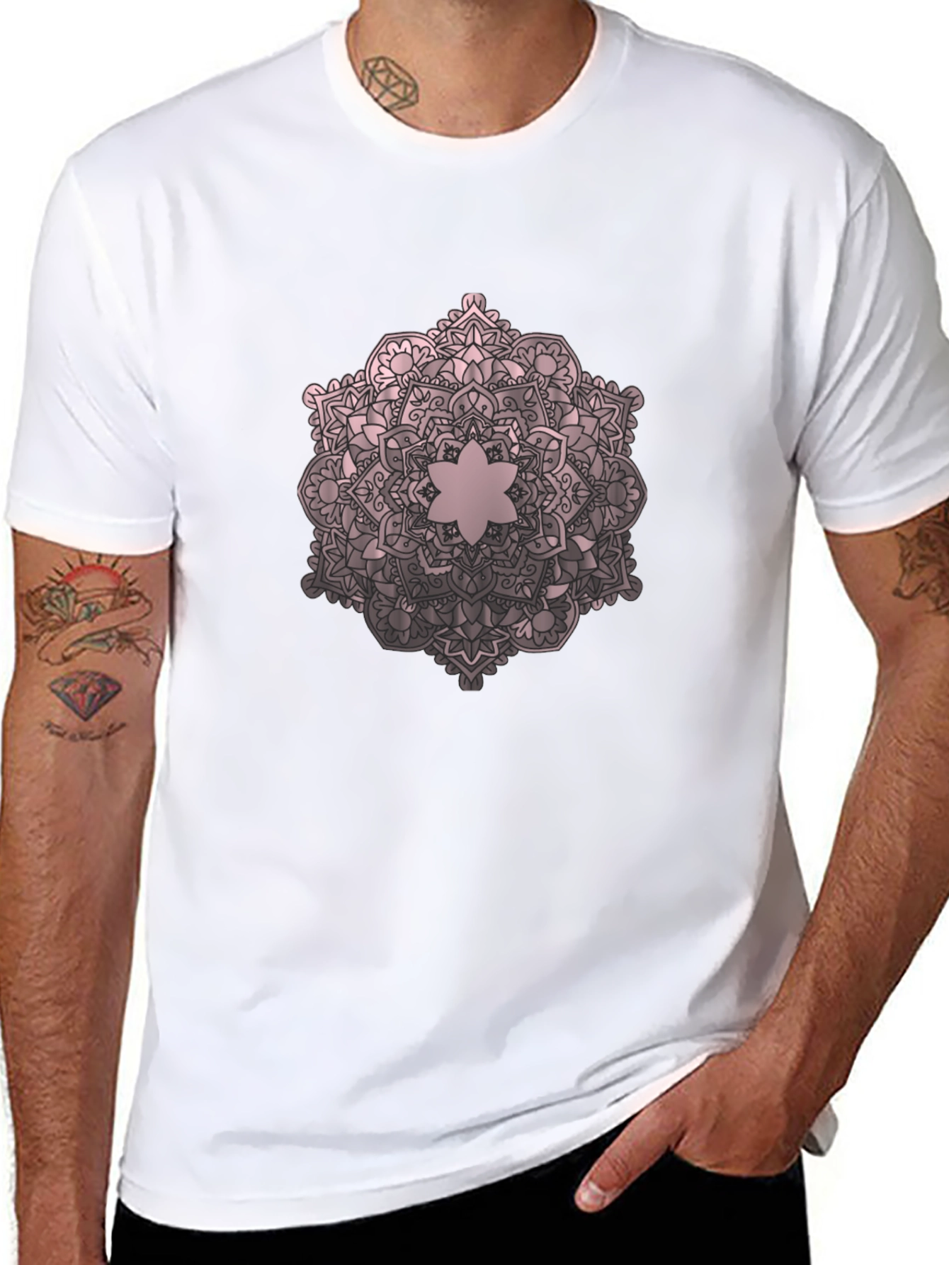 Mandala Design Black T-Shirt