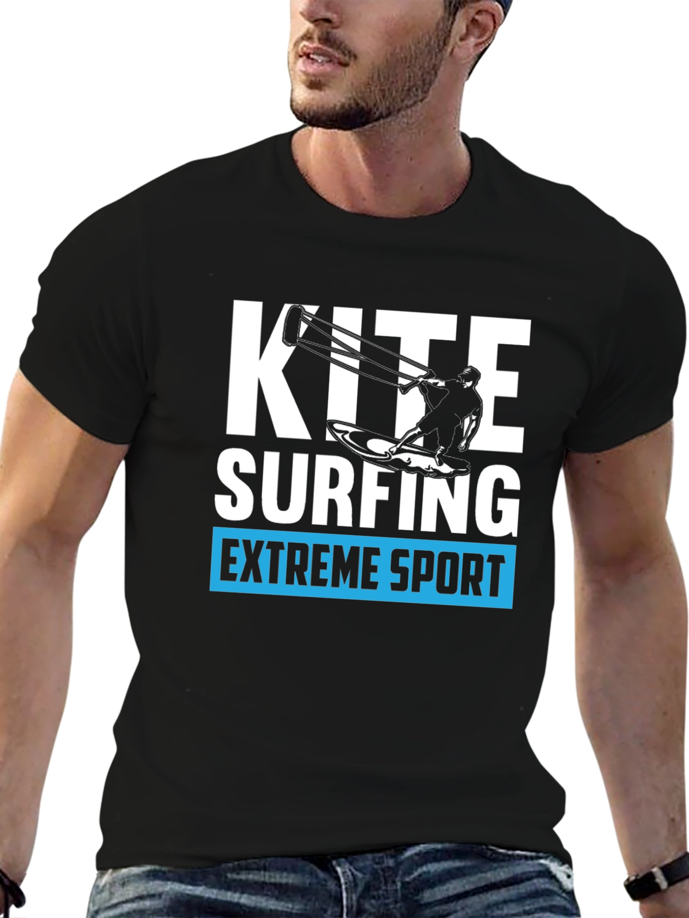 Kite Surfing Extreme Sport Black T-Shirt
