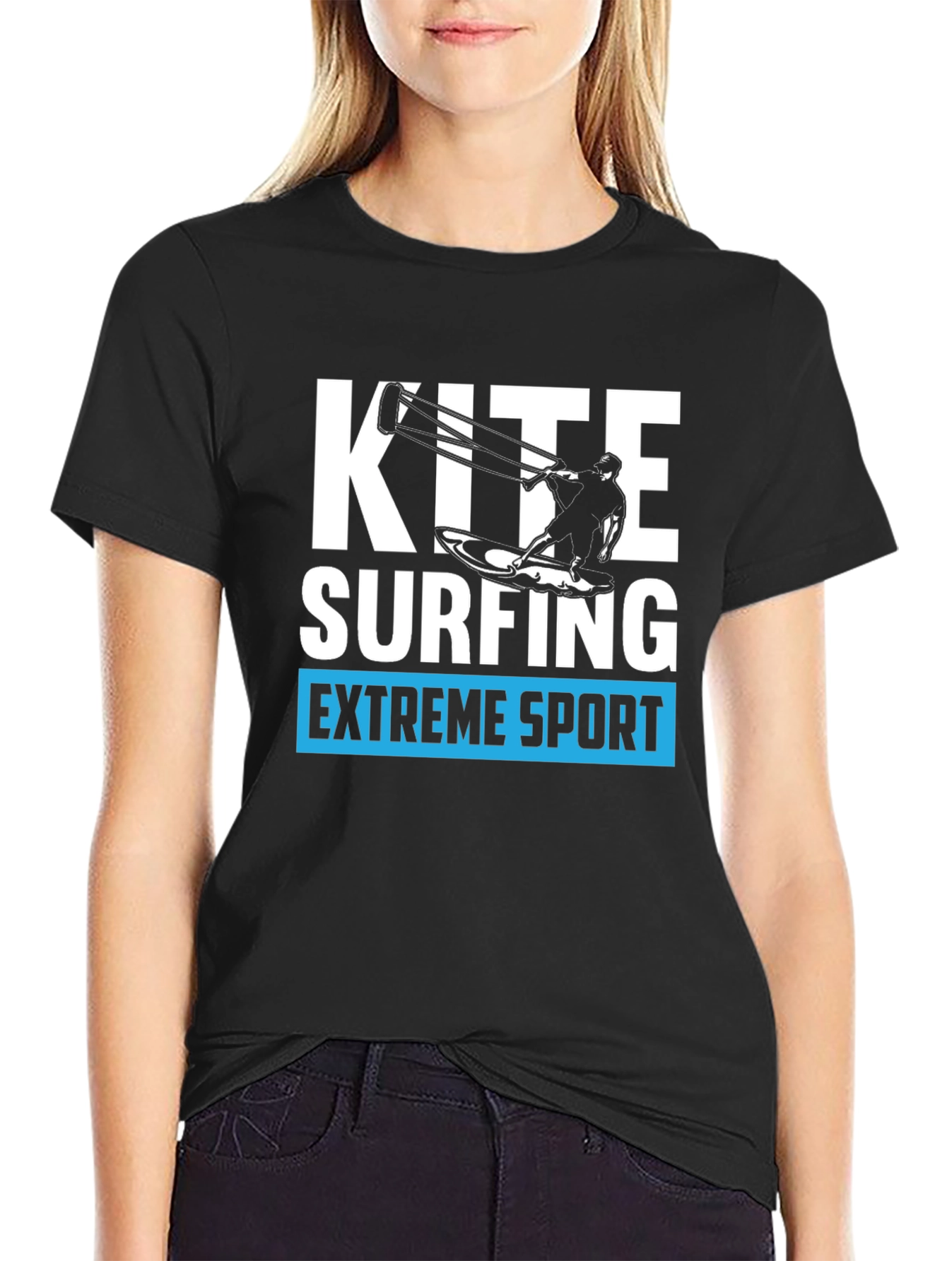 Kite Surfing Extreme Sport Black T-Shirt