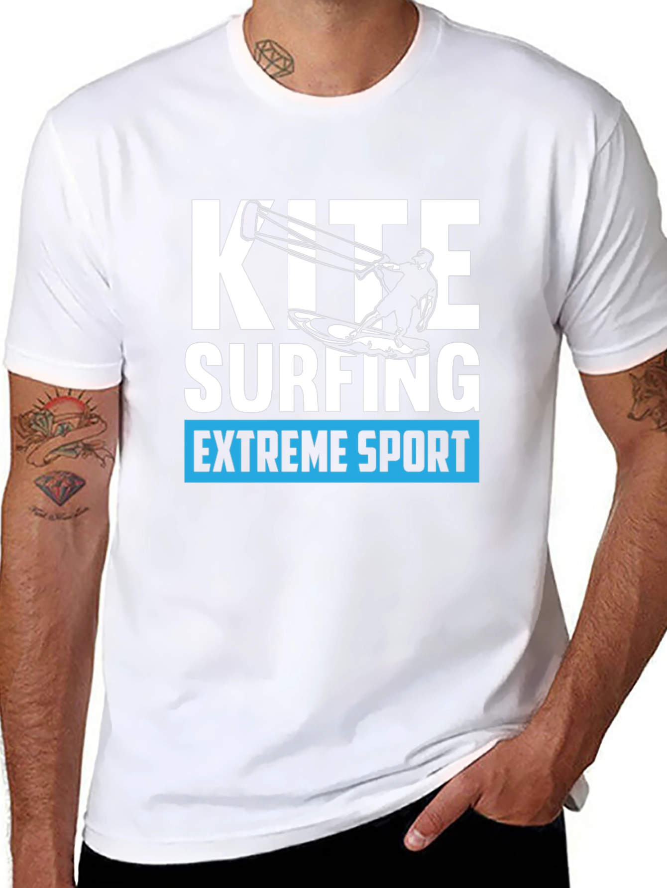 Kite Surfing Extreme Sport Black T-Shirt