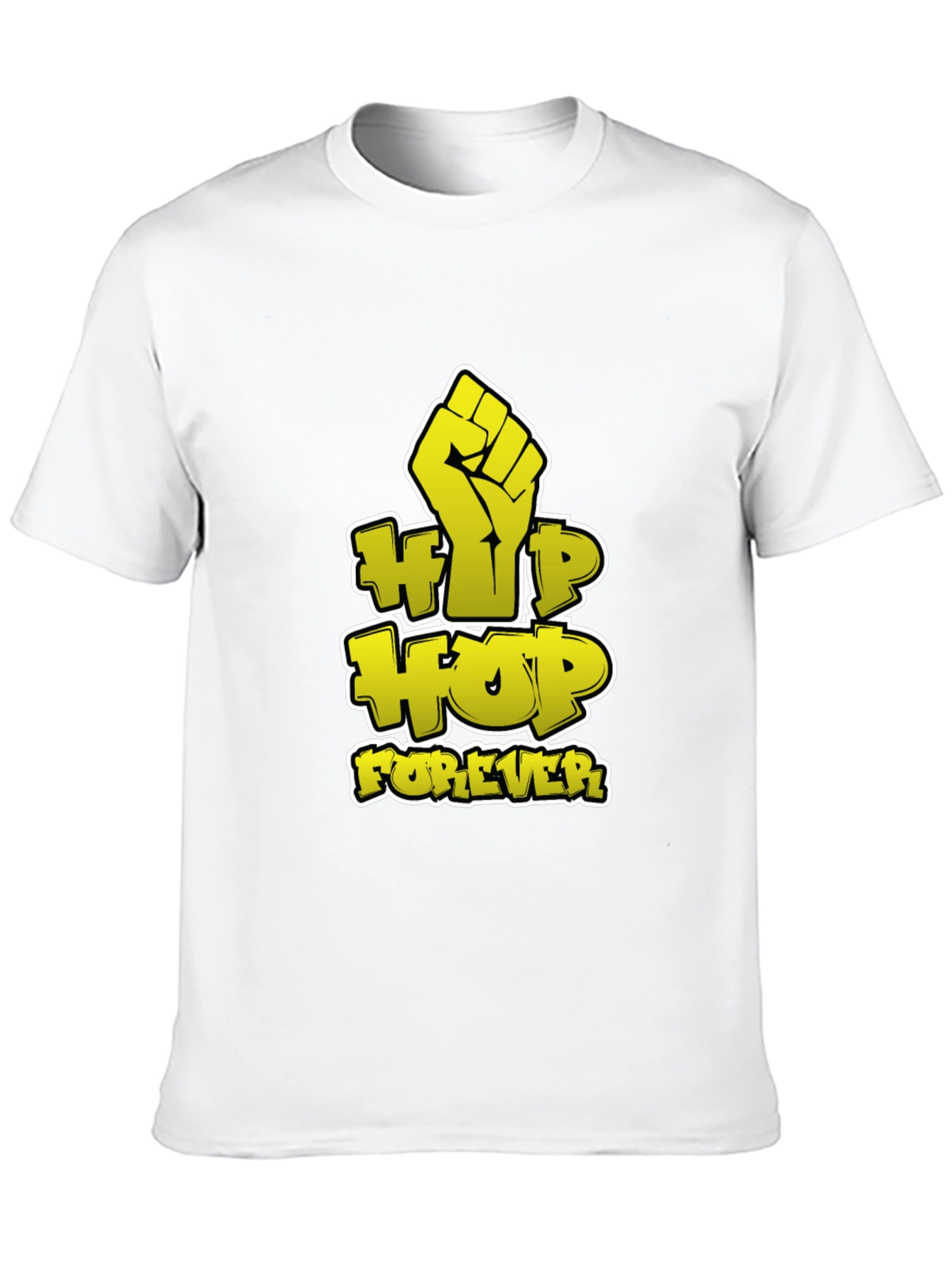 Hip Hop Forever Graphic Print Black T-Shirt