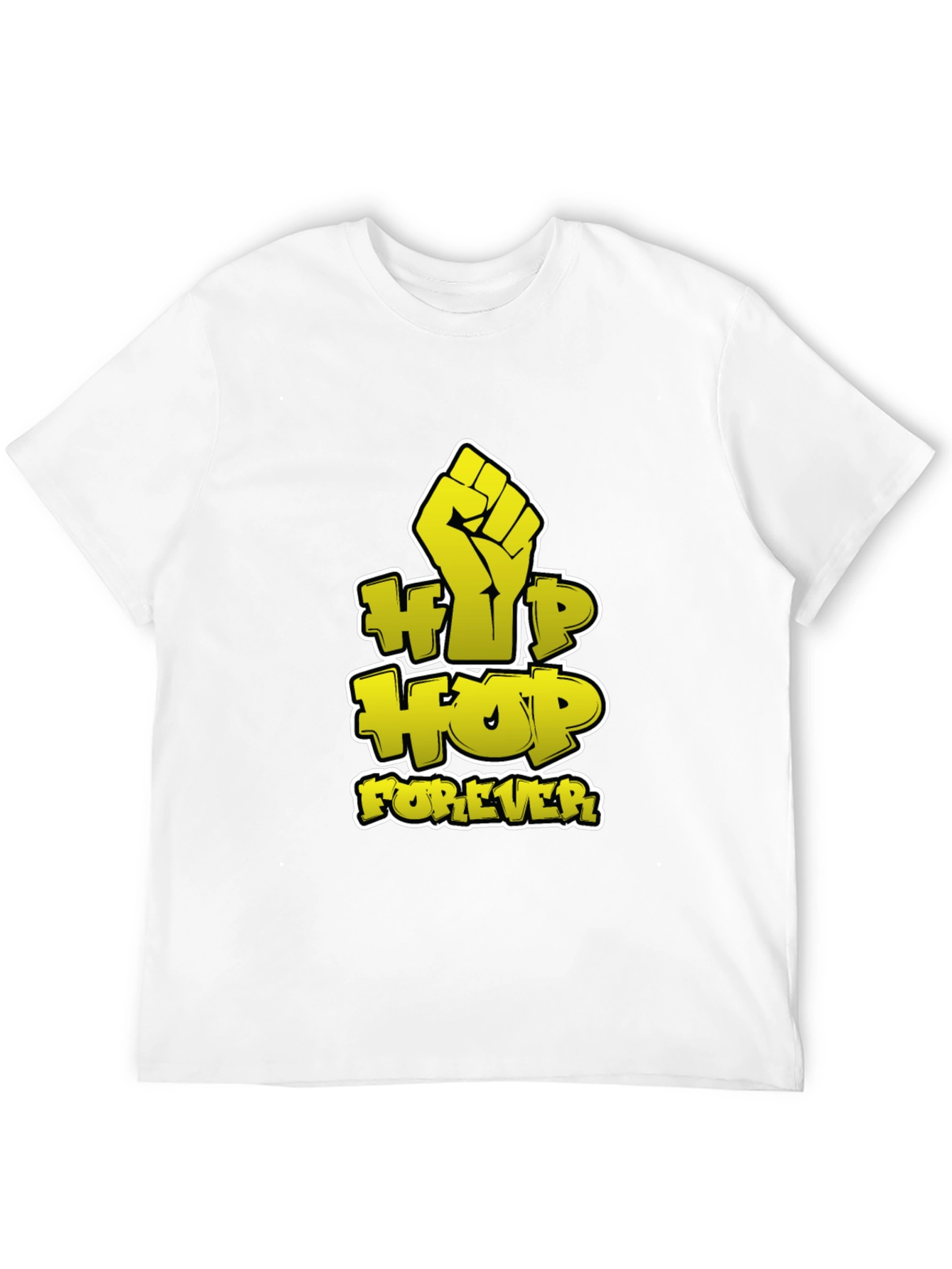 Hip Hop Forever Graphic Print Black T-Shirt