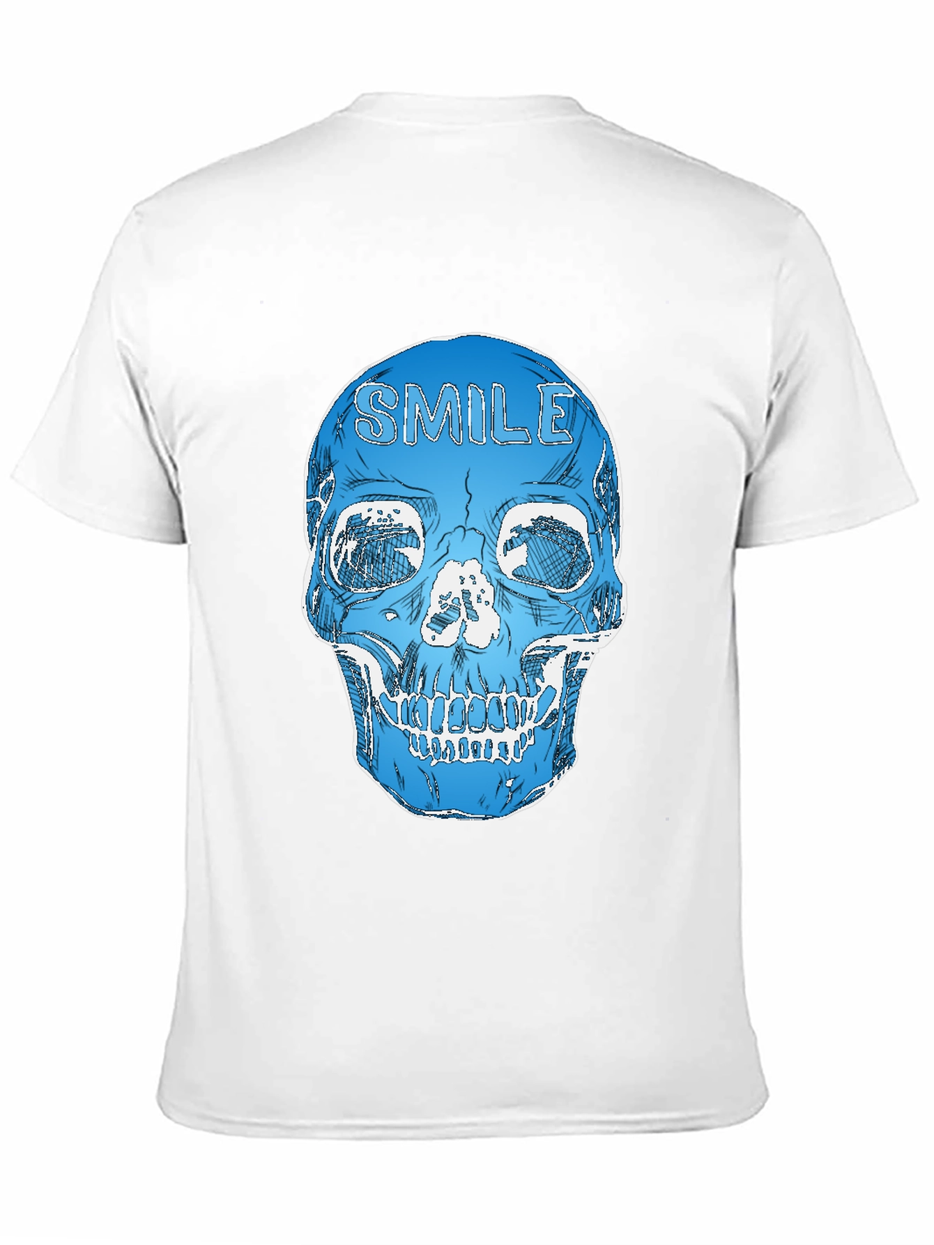 Smile Skull Graphic Tee - Black Cotton Blend