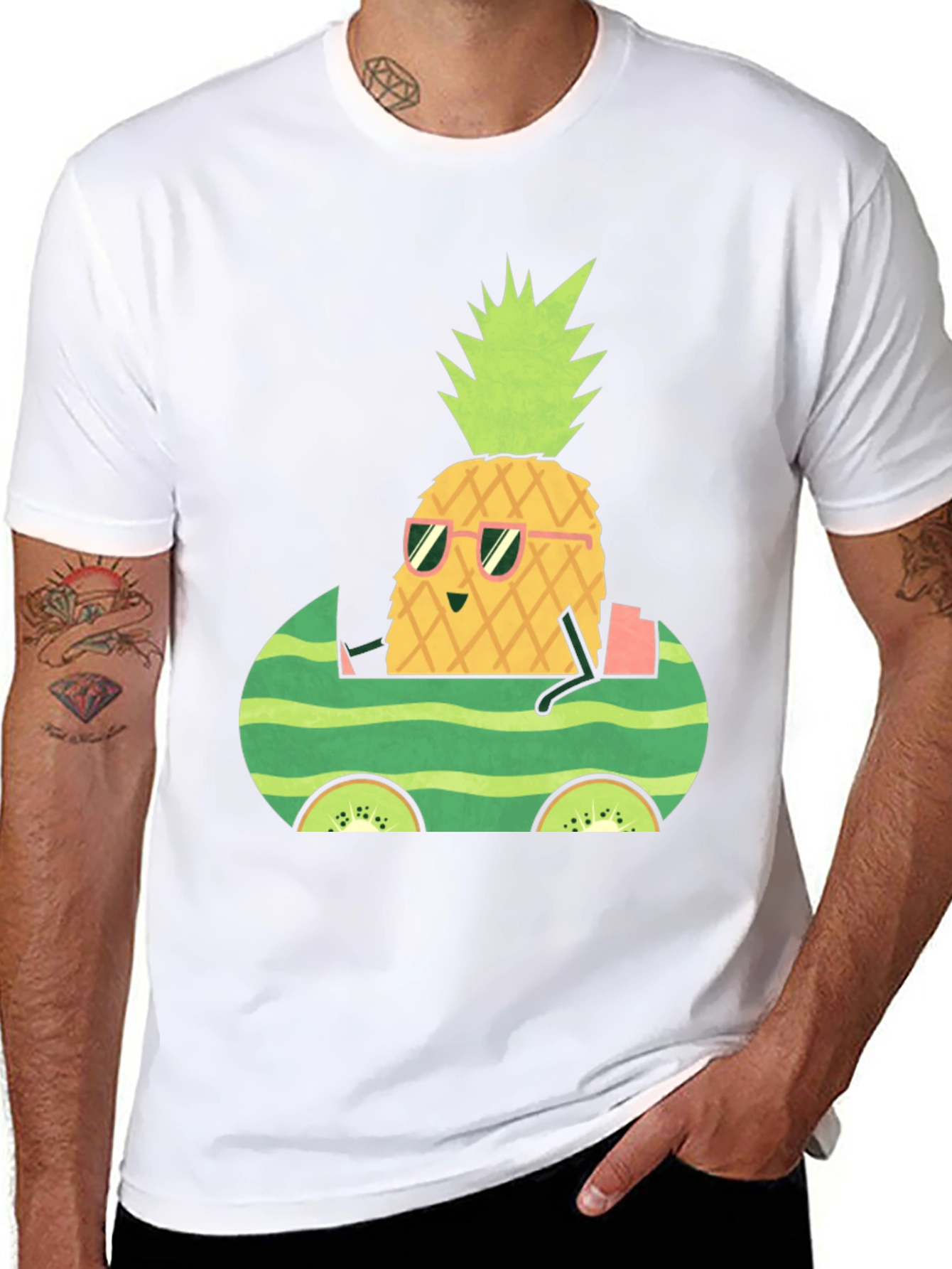 Pineapple Watermelon Car Graphic Tee