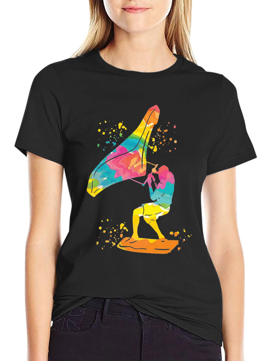 Colorful Windsurfer Graphic T-Shirt
