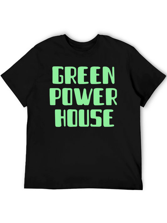 Green Power House Graphic T-Shirt - Eco-Friendly Style