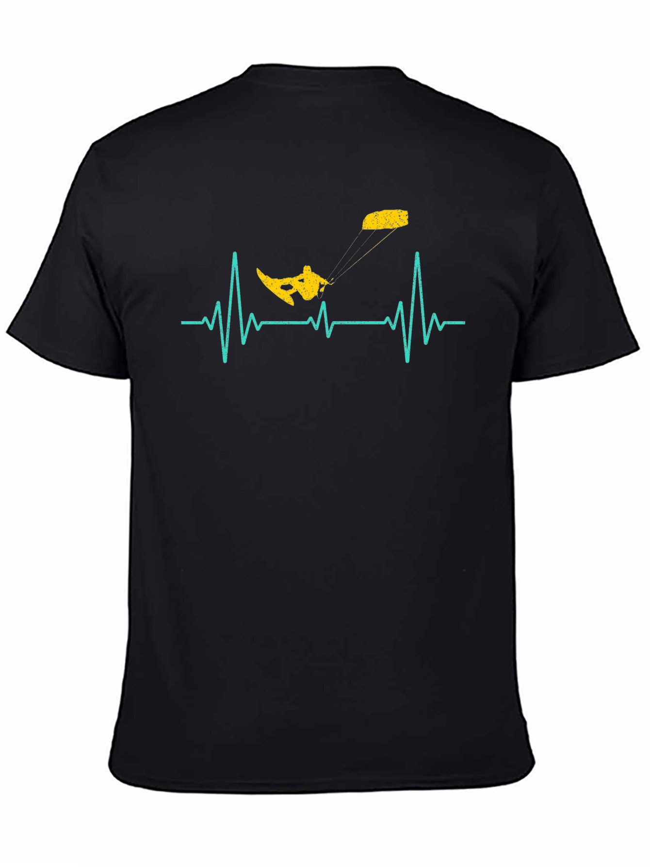Kitesurfing Heartbeat T-Shirt - Black