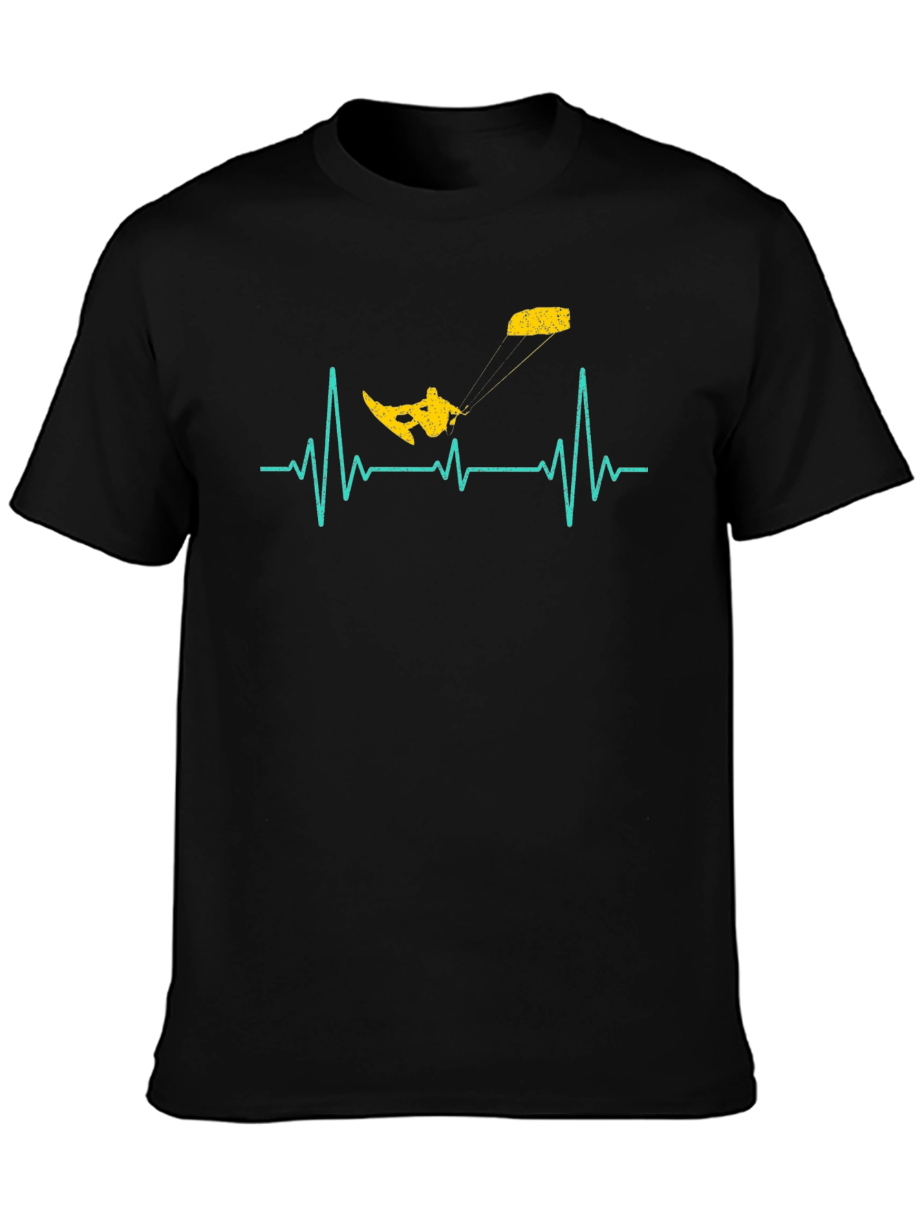 Kitesurfing Heartbeat T-Shirt - Black