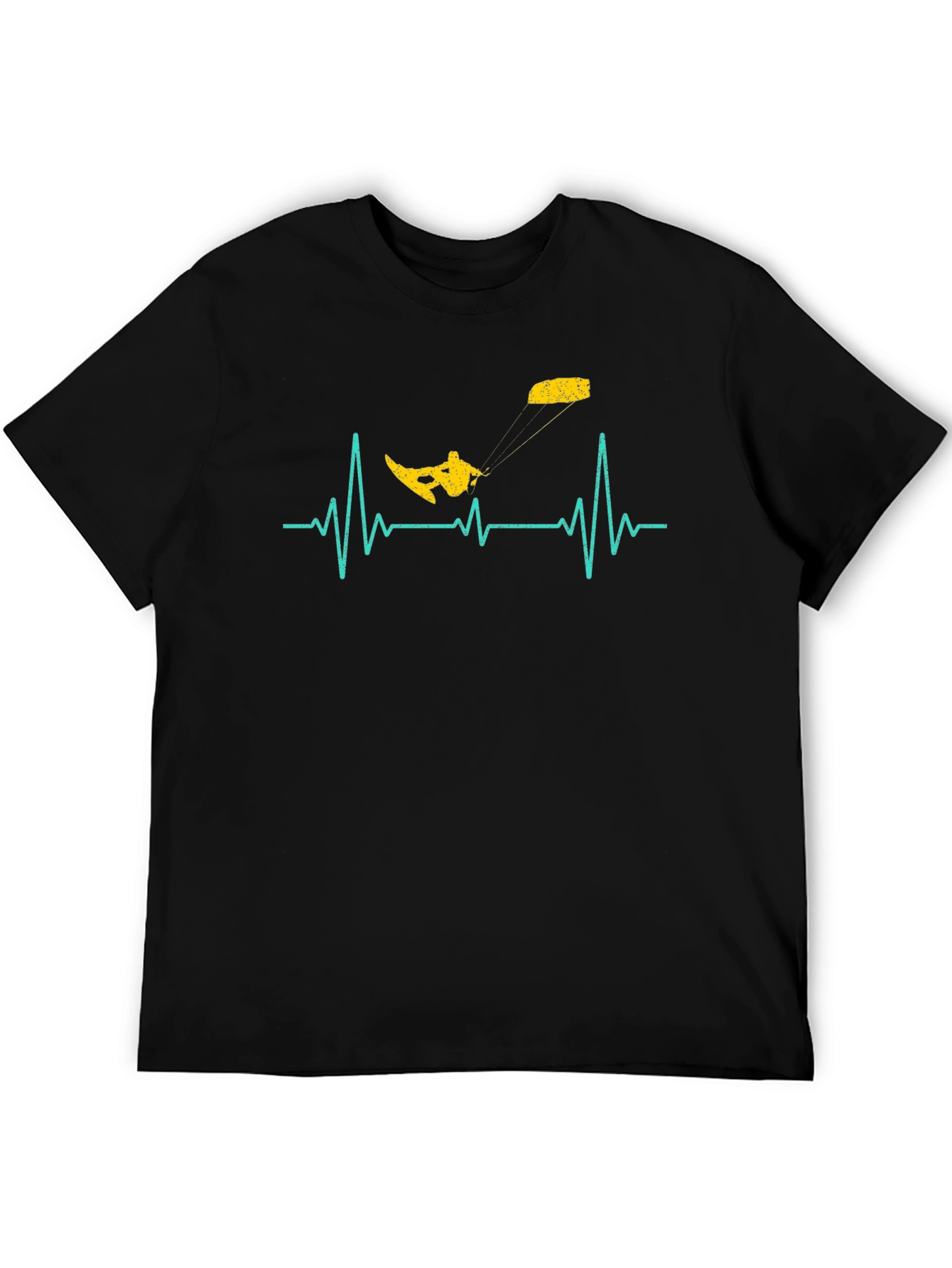 Kitesurfing Heartbeat T-Shirt - Black