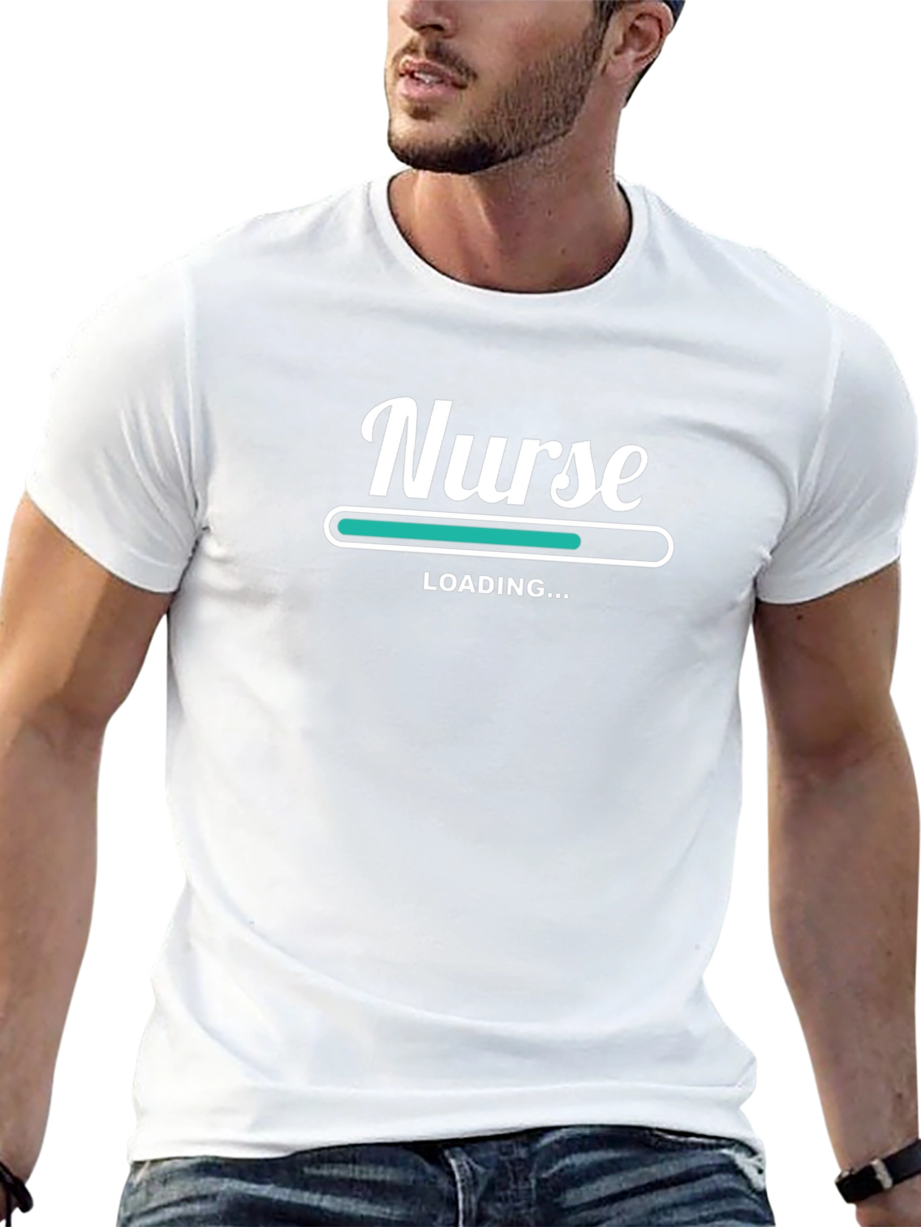 Nurse Loading Black Graphic T-Shirt