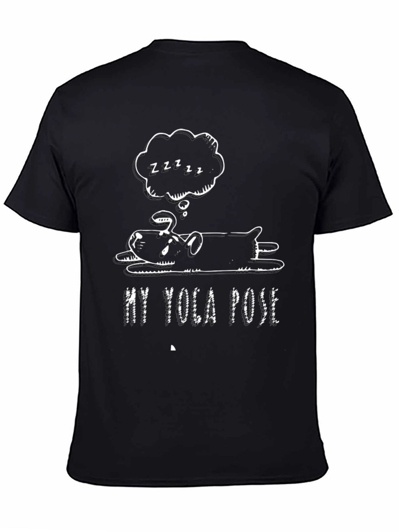 My Yoga Pose Black T-Shirt - Sleeping Dog Design