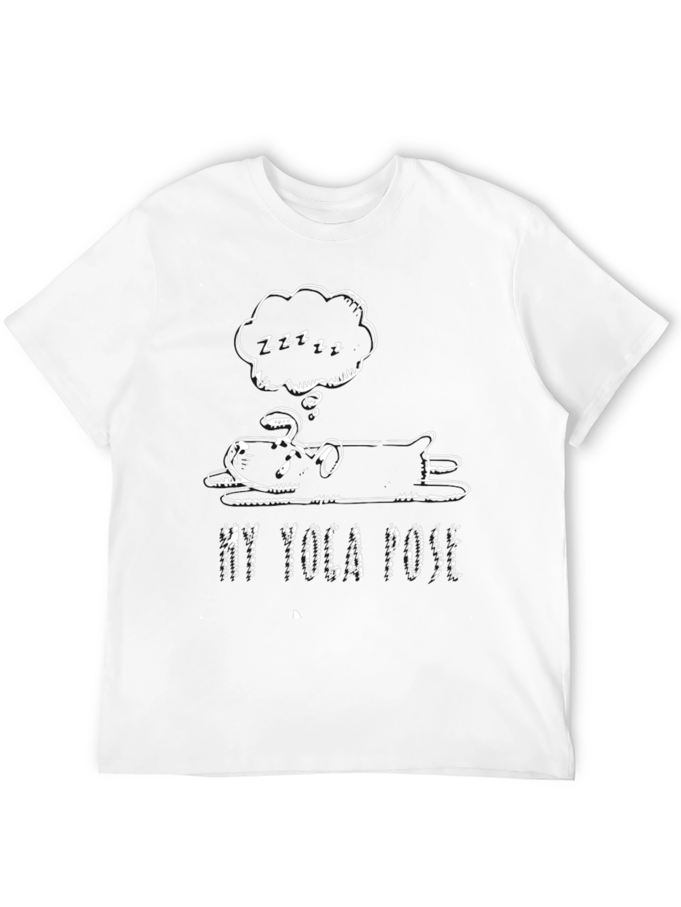 My Yoga Pose Black T-Shirt - Sleeping Dog Design