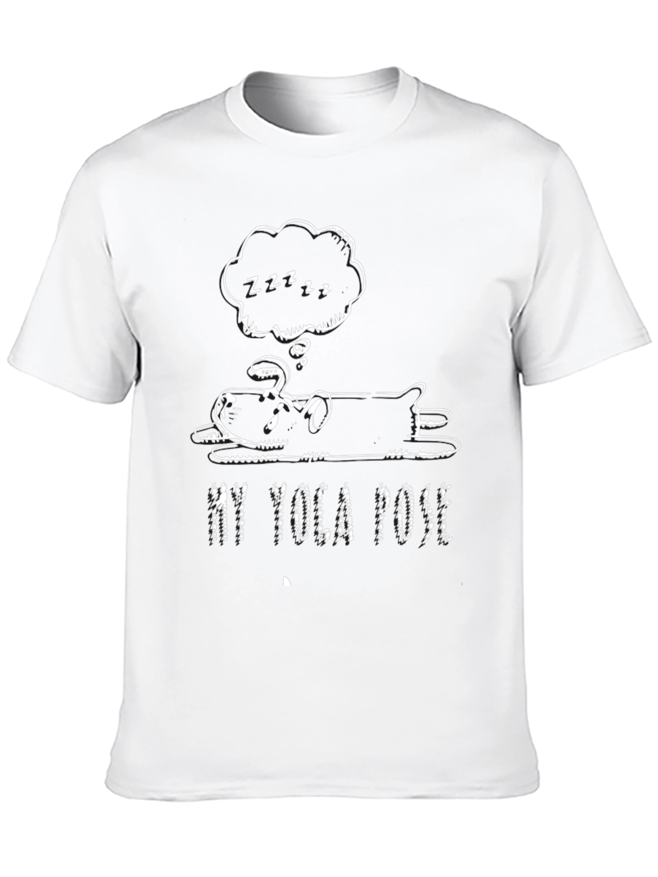 My Yoga Pose Black T-Shirt - Sleeping Dog Design