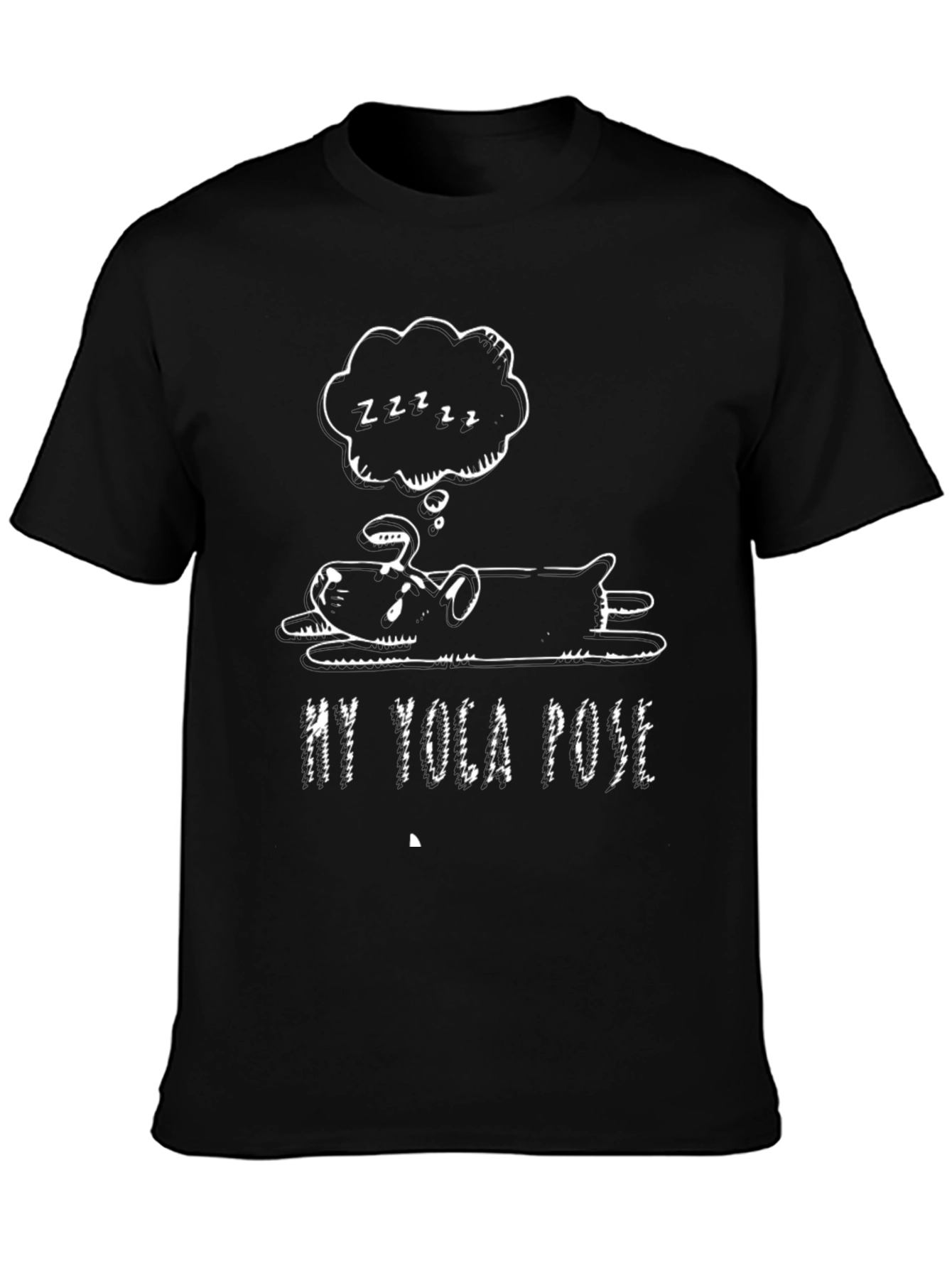 My Yoga Pose Black T-Shirt - Sleeping Dog Design