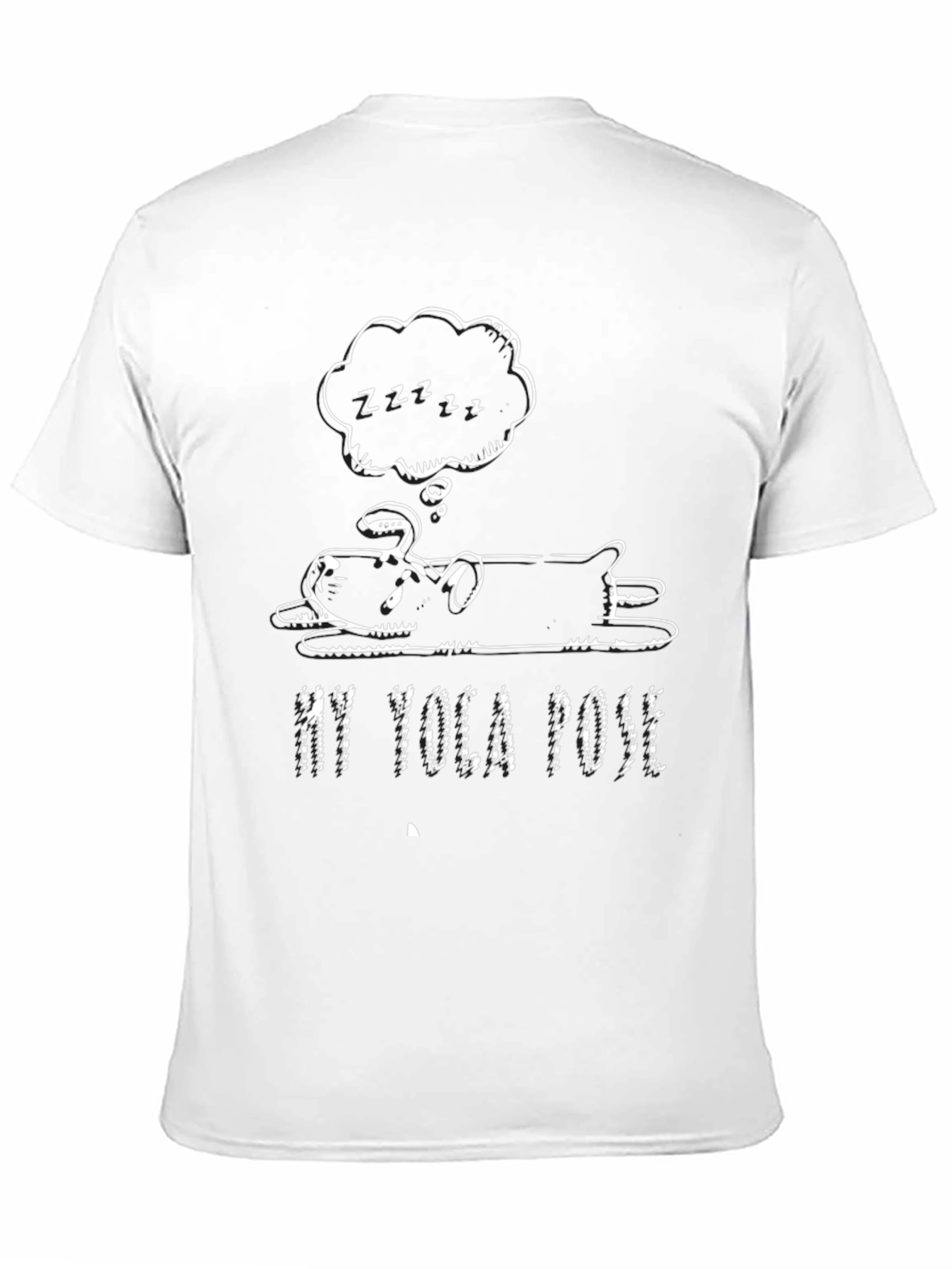 My Yoga Pose Black T-Shirt - Sleeping Dog Design
