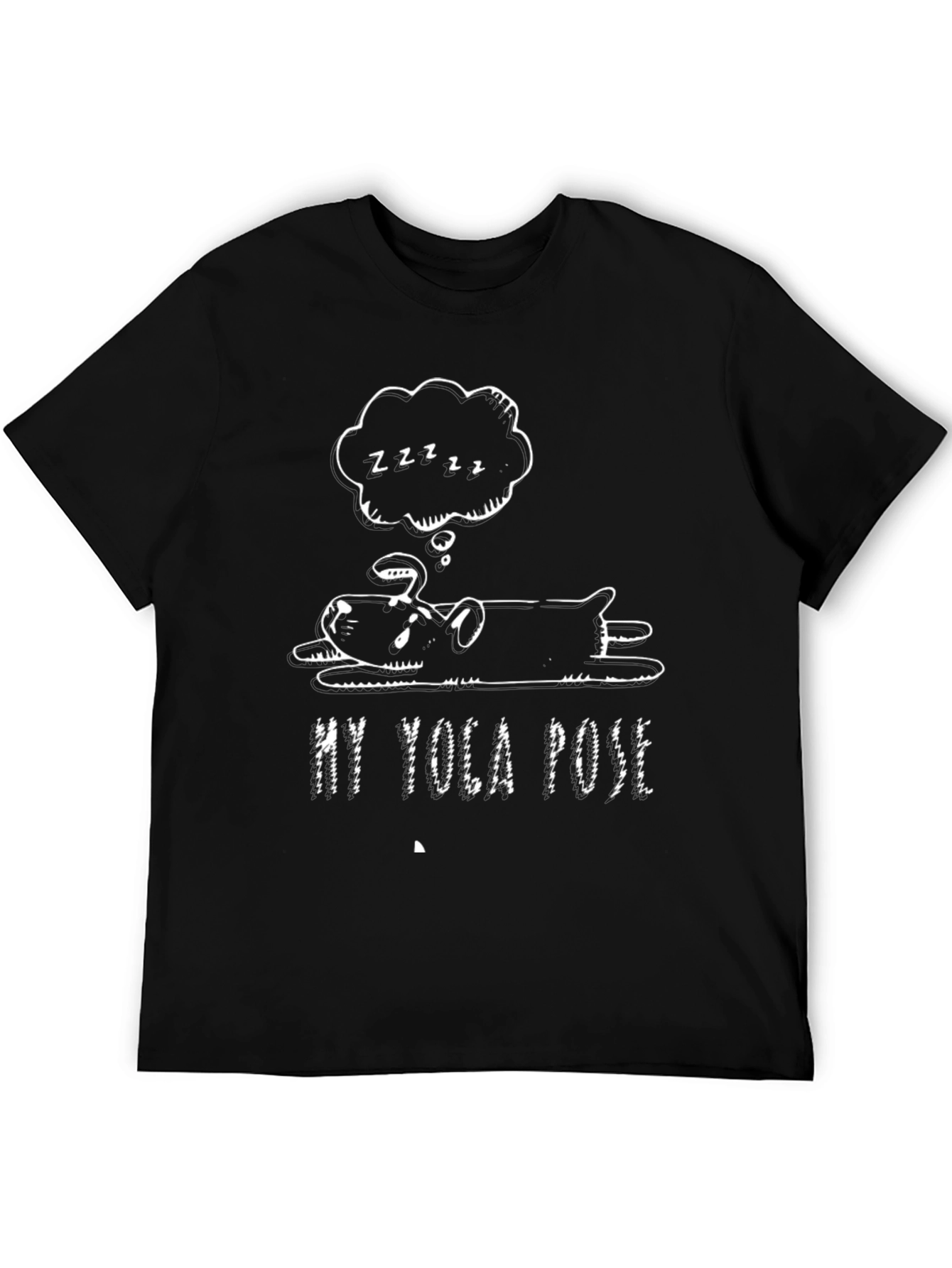My Yoga Pose Black T-Shirt - Sleeping Dog Design
