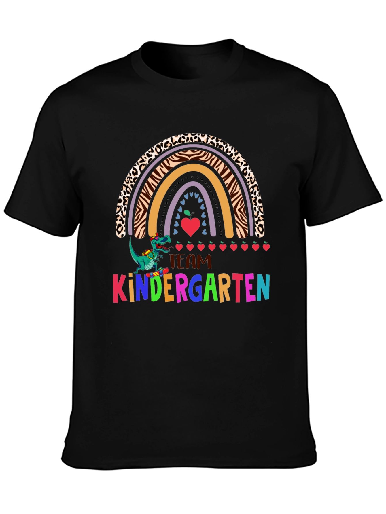 Team Kindergarten Dinosaur Rainbow Teacher T-Shirt