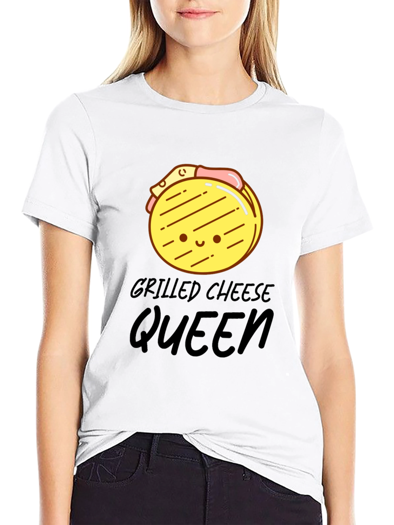 Grilled Cheese Queen Black Graphic Tee