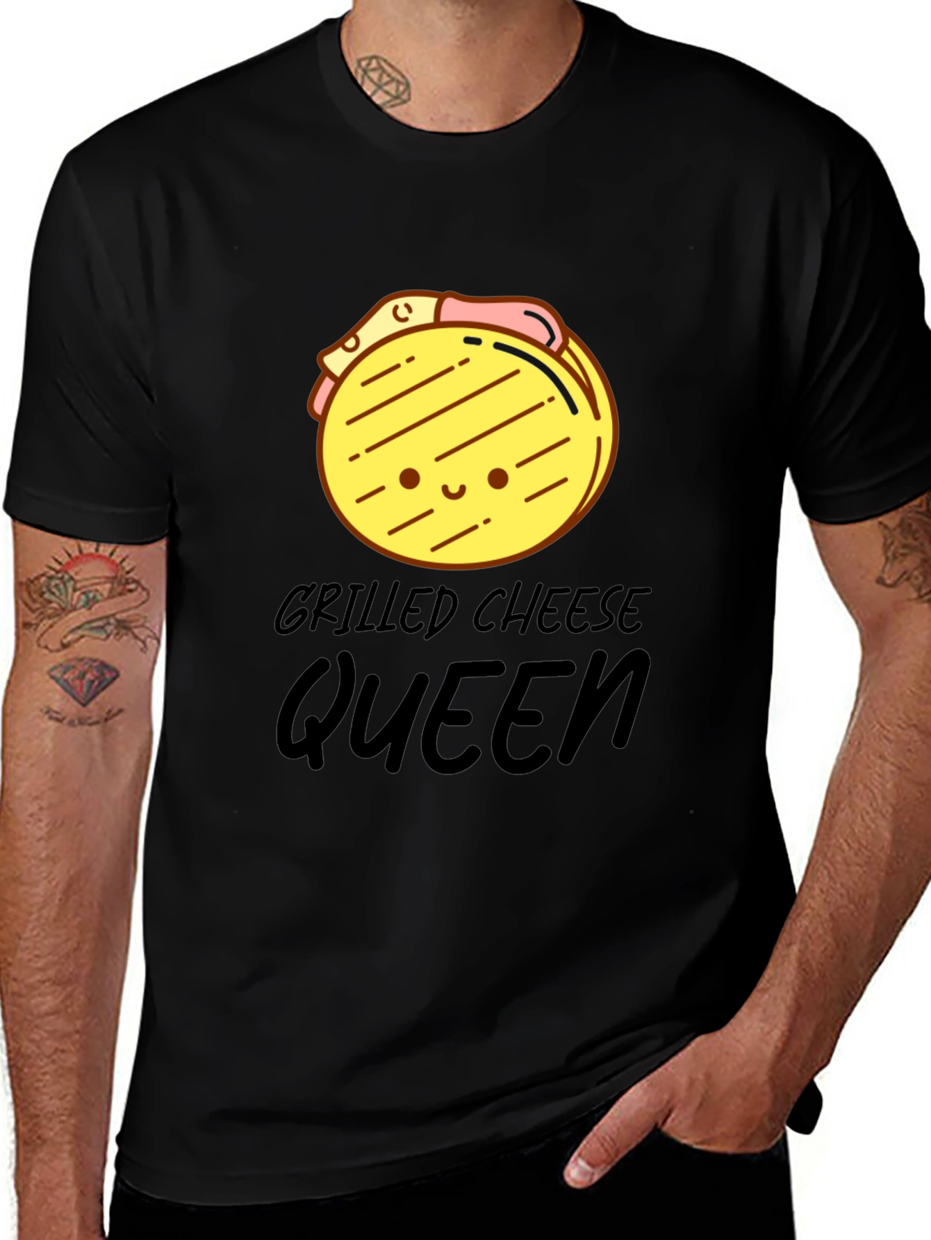 Grilled Cheese Queen Black Graphic Tee