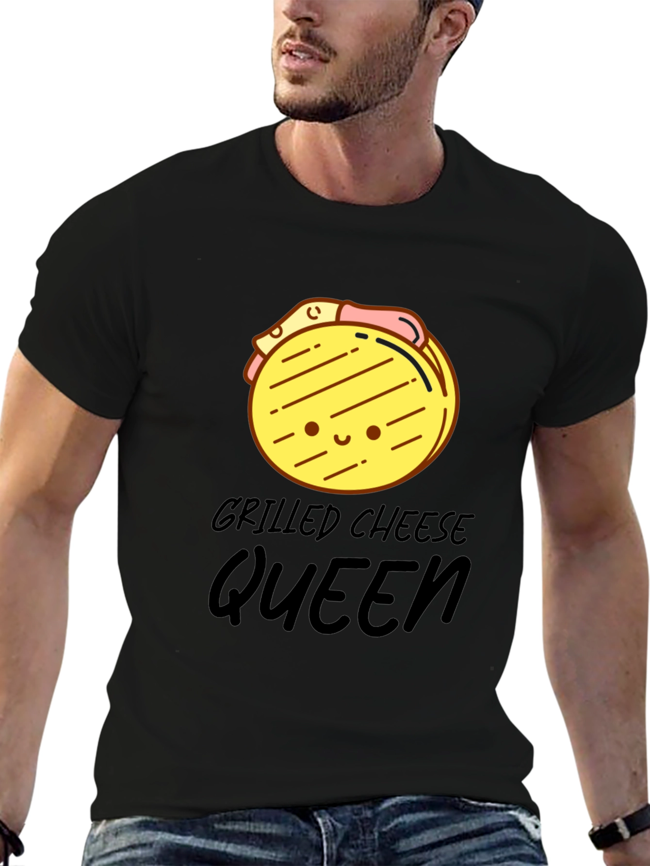 Grilled Cheese Queen Black Graphic Tee