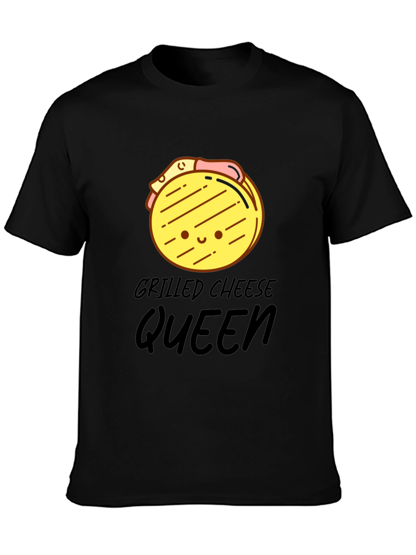 Grilled Cheese Queen Black Graphic Tee