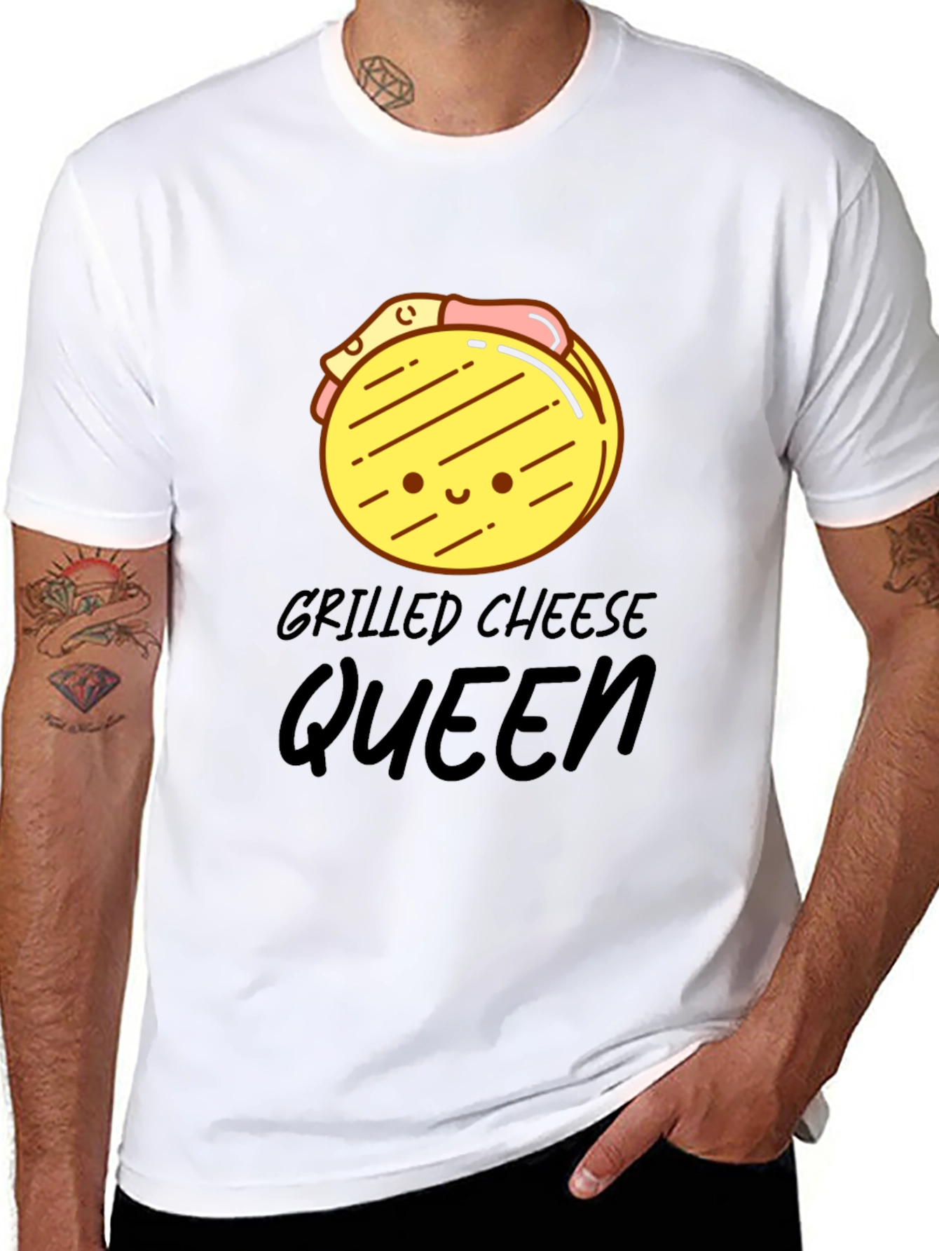 Grilled Cheese Queen Black Graphic Tee