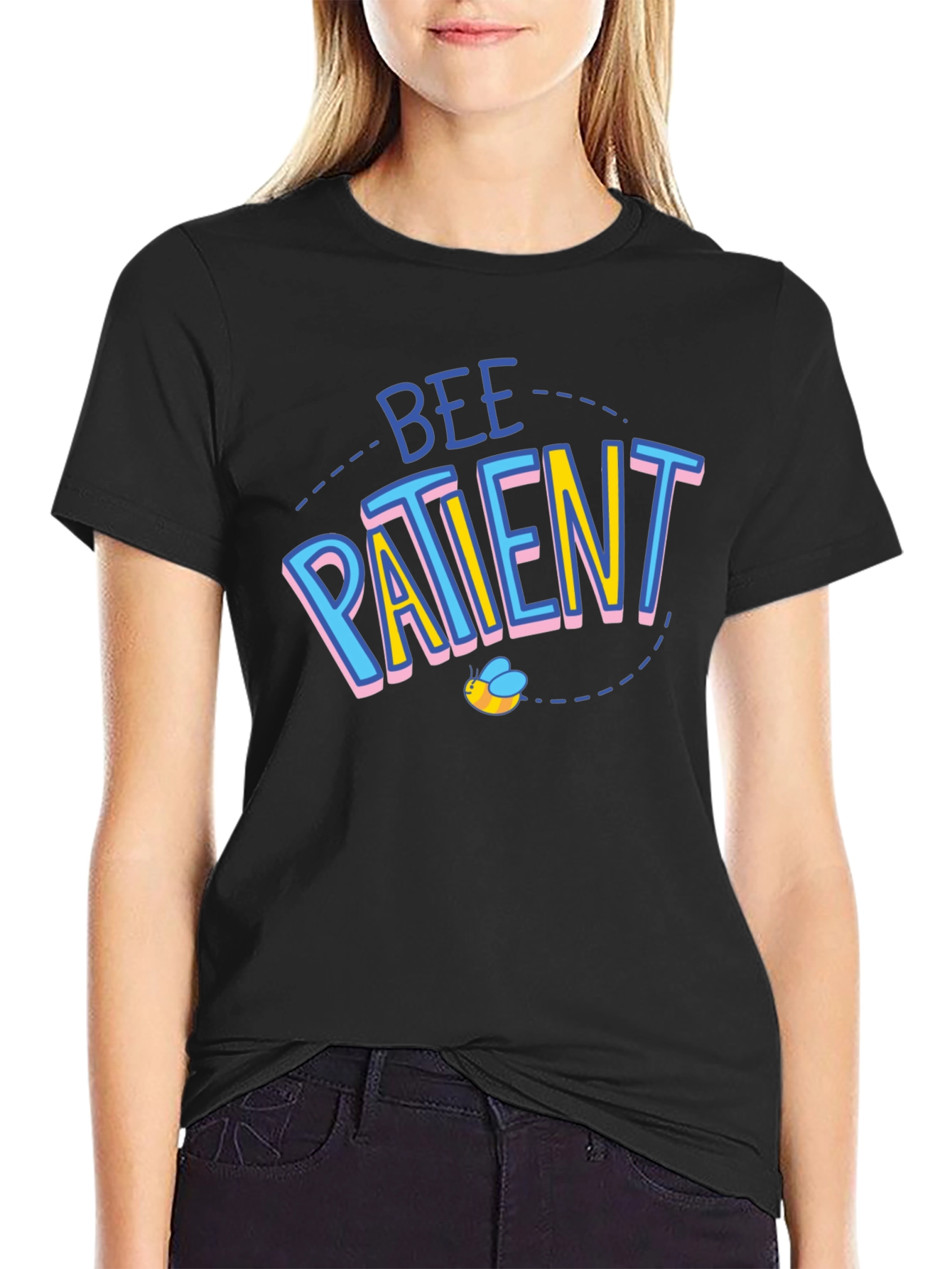 Bee Patient Black Graphic T-Shirt