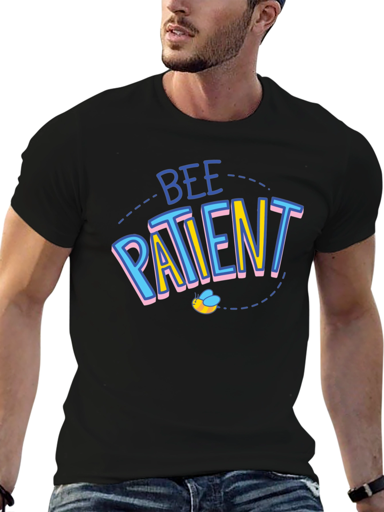 Bee Patient Black Graphic T-Shirt