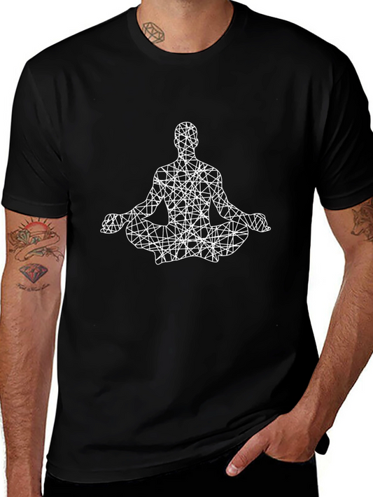 Geometric Meditating Man Graphic Tee