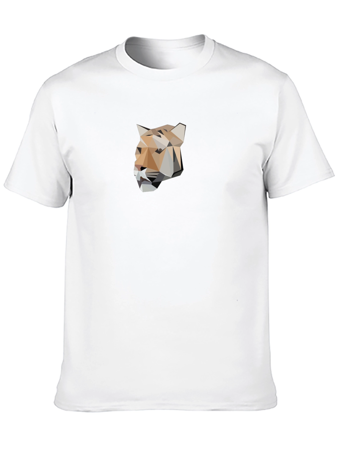 Geometric Cougar Graphic Tee - Stylish Black T-Shirt