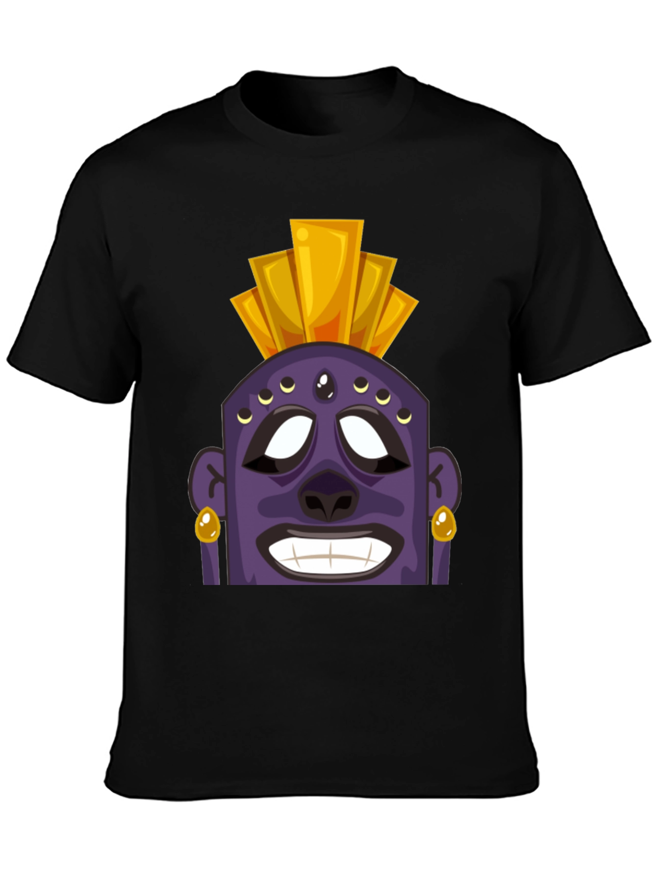 Tiki Head Graphic T-Shirt - Black