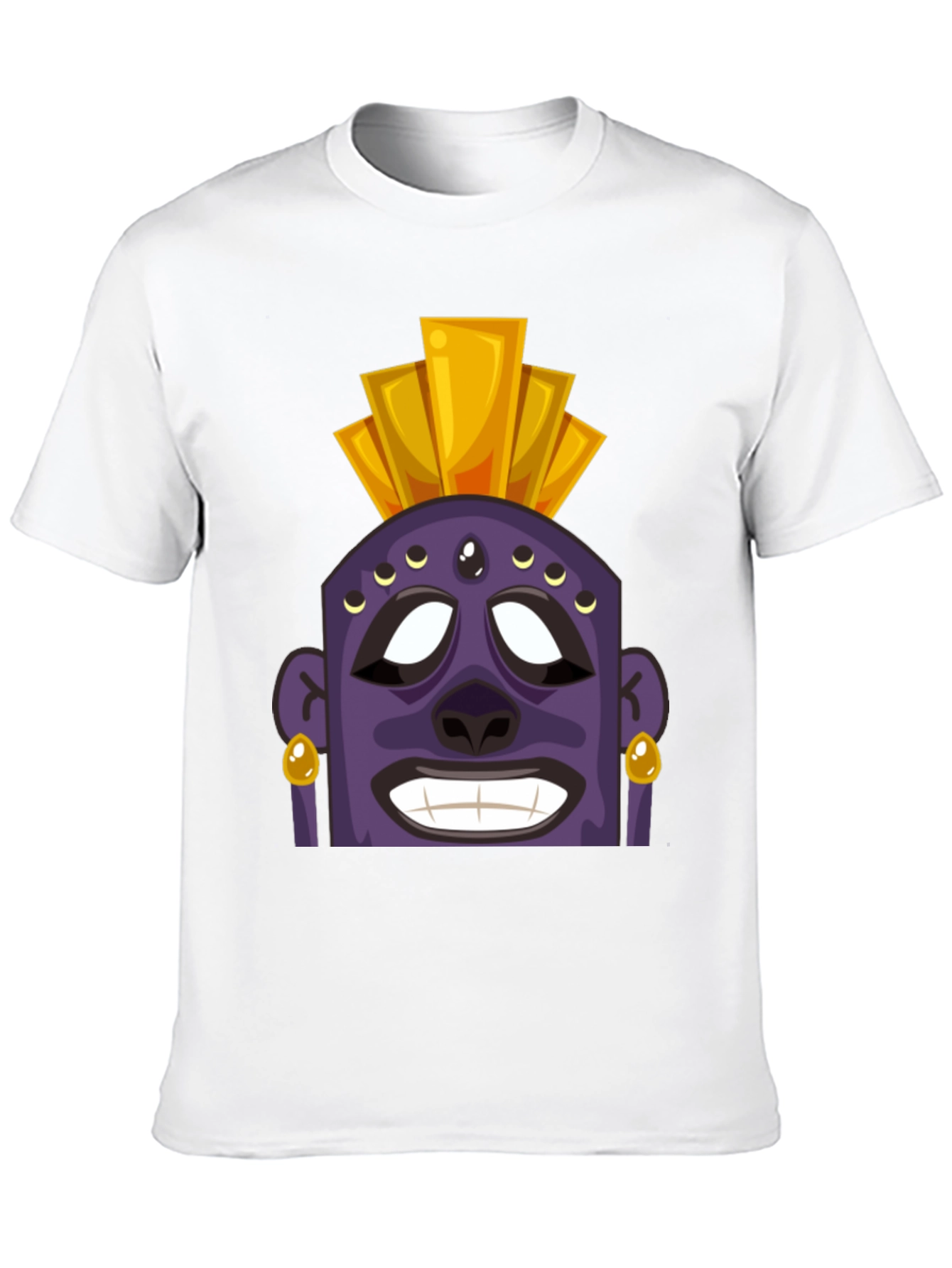 Tiki Head Graphic T-Shirt - Black