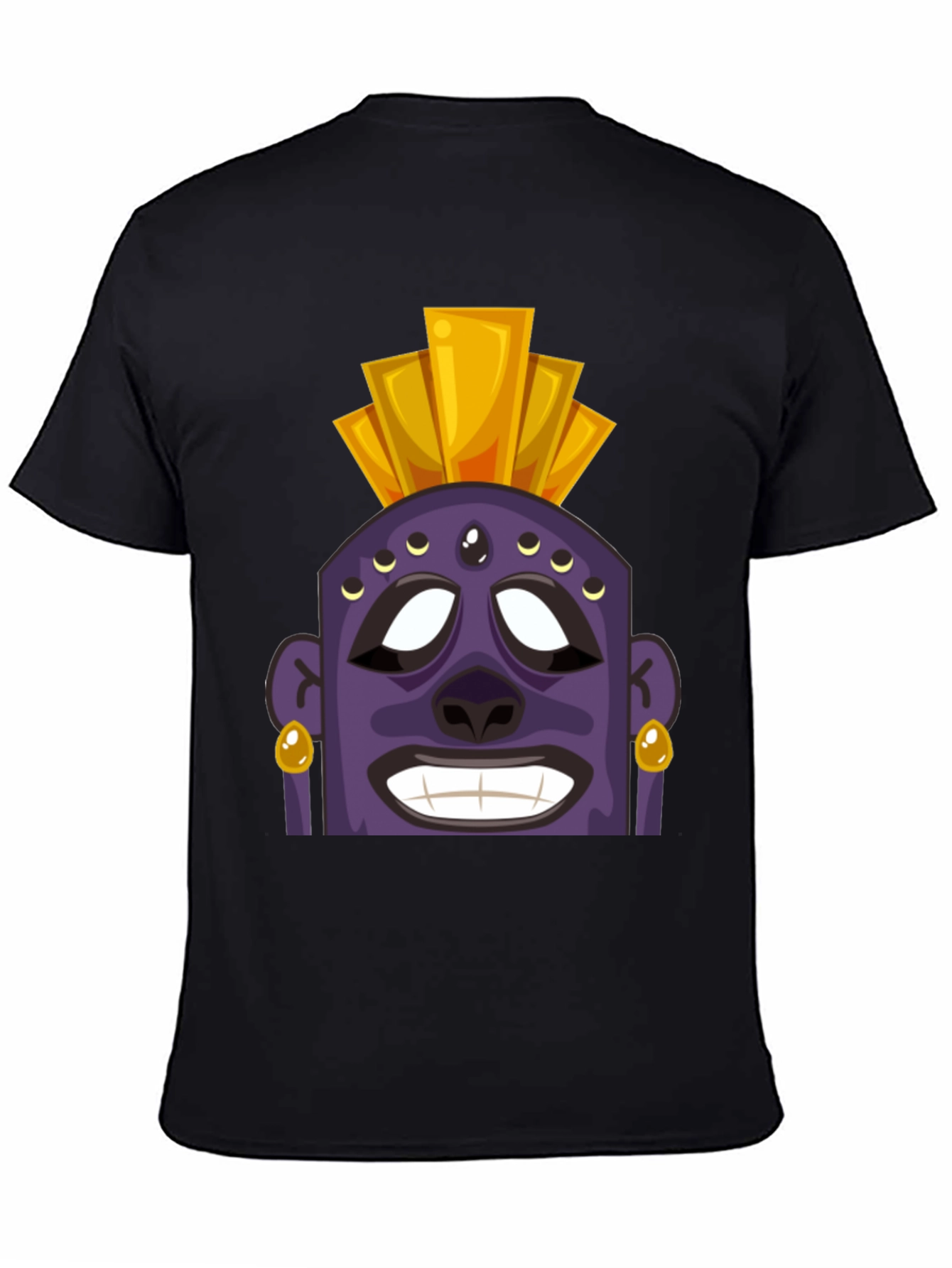 Tiki Head Graphic T-Shirt - Black