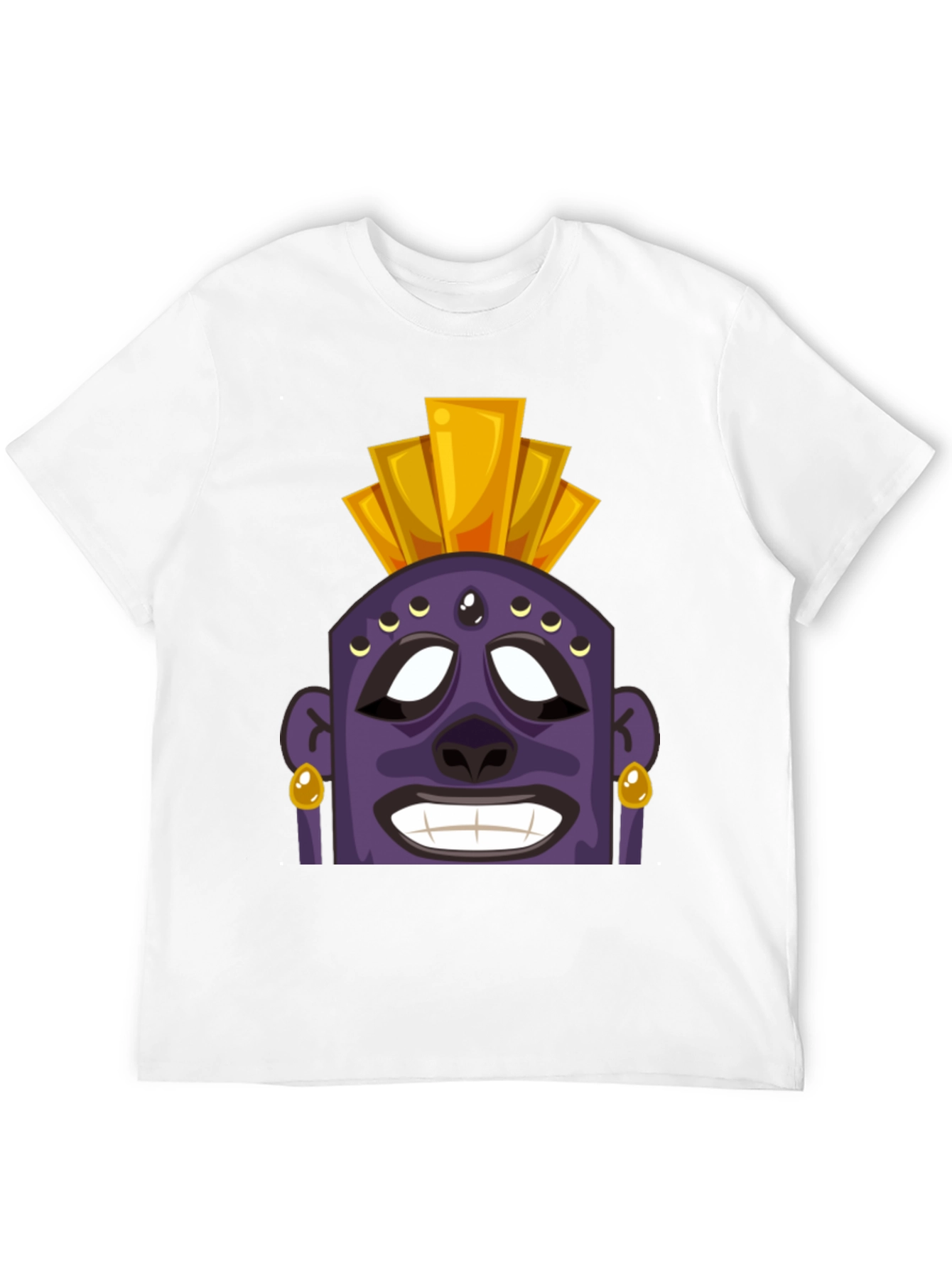 Tiki Head Graphic T-Shirt - Black
