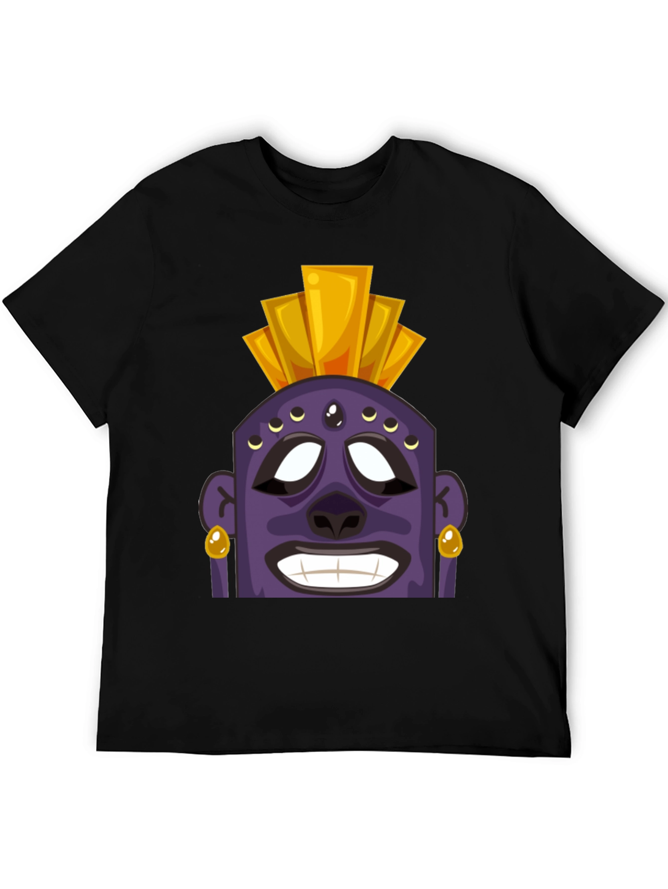 Tiki Head Graphic T-Shirt - Black