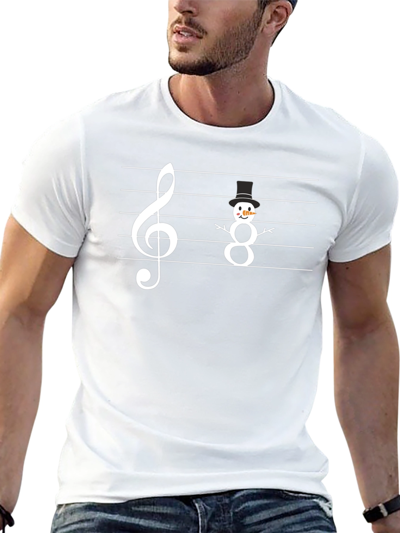 Music Snowman T-Shirt - Winter Holiday Tee