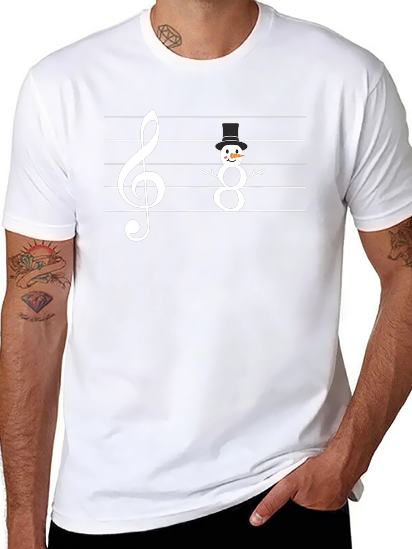 Music Snowman T-Shirt - Winter Holiday Tee
