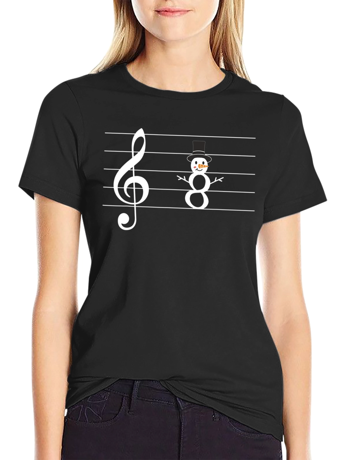 Music Snowman T-Shirt - Winter Holiday Tee
