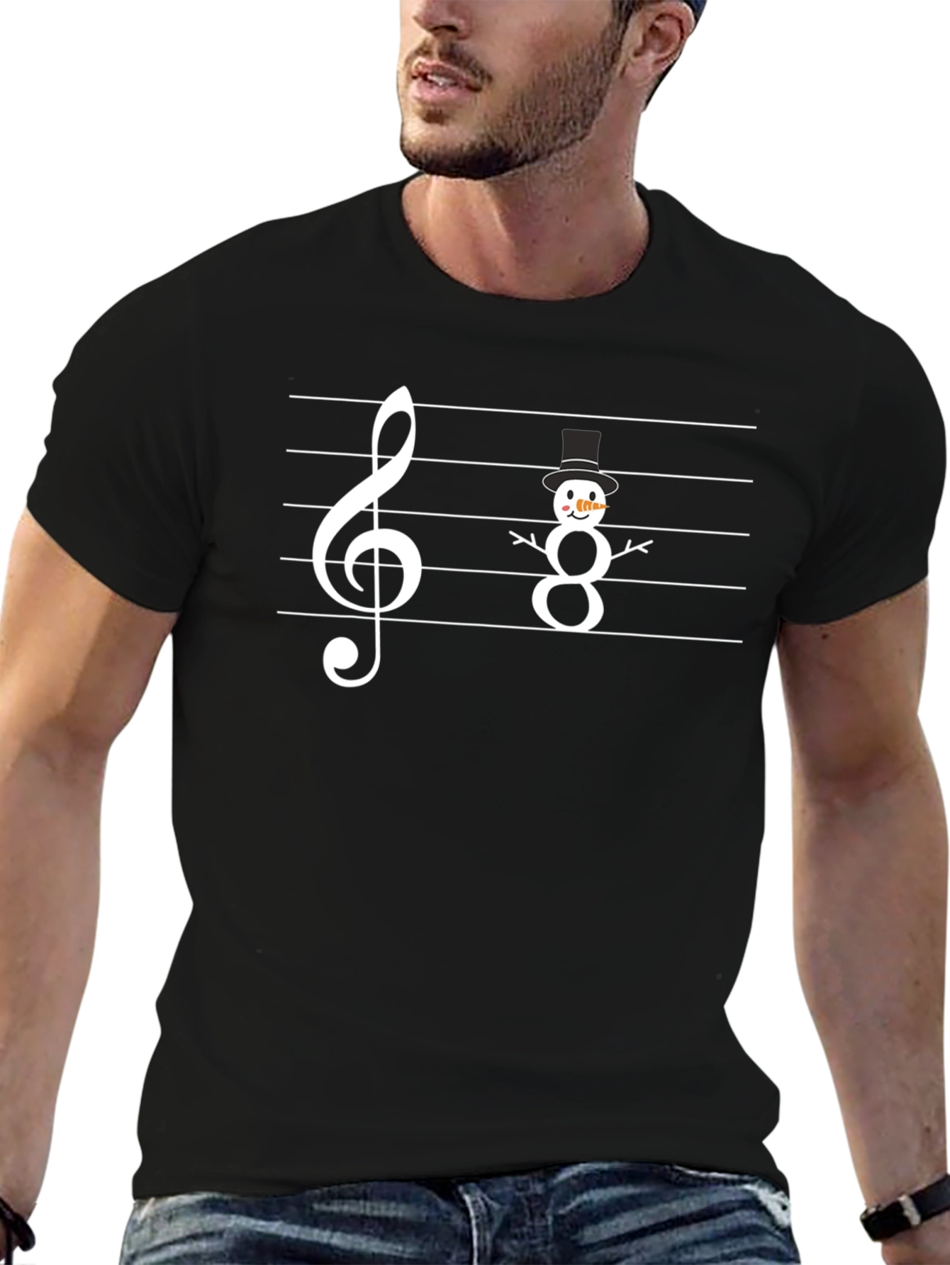Music Snowman T-Shirt - Winter Holiday Tee