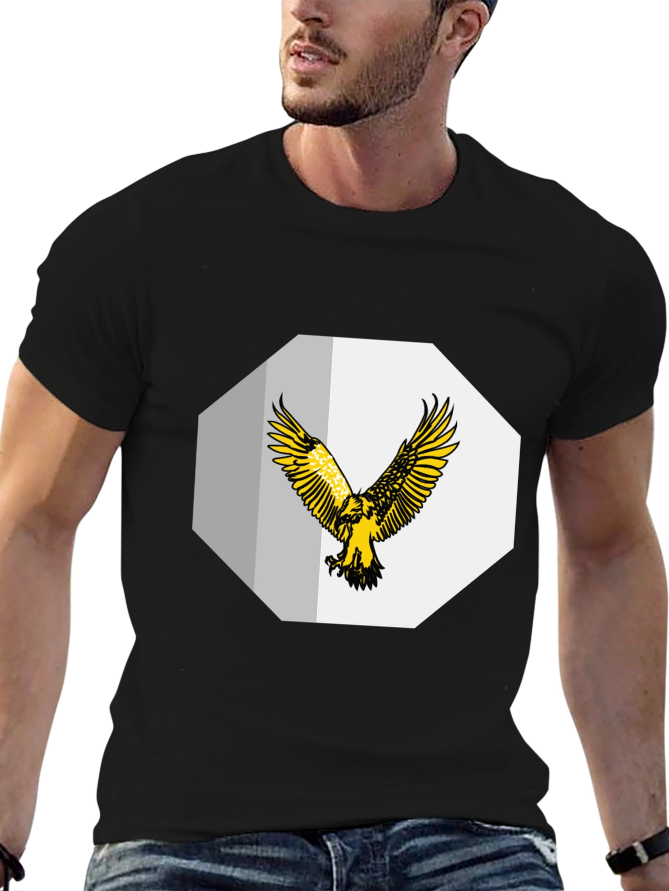 Eagle Graphic Tee - Stylish Mens Black T-Shirt