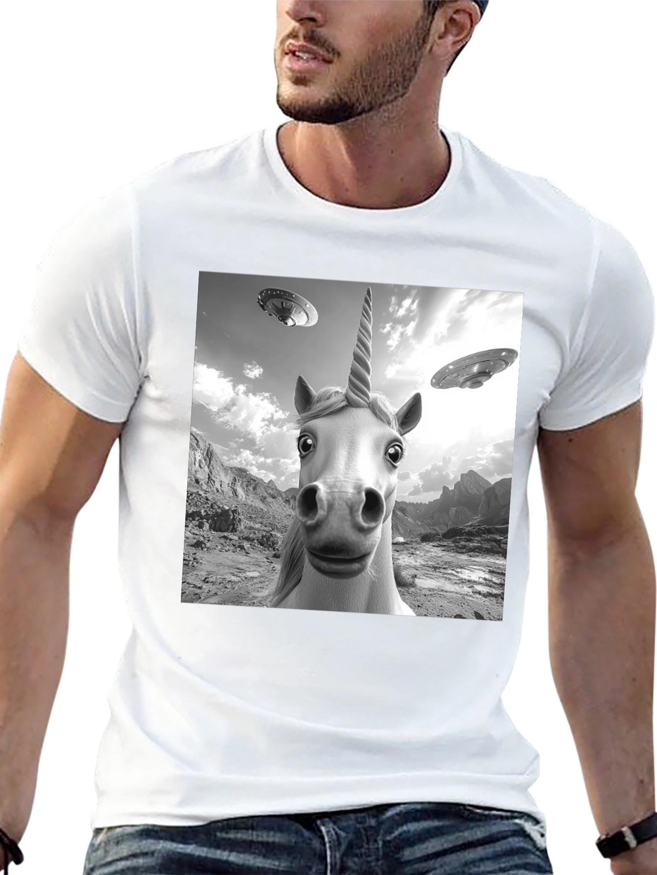 Unicorn UFO Black T-Shirt