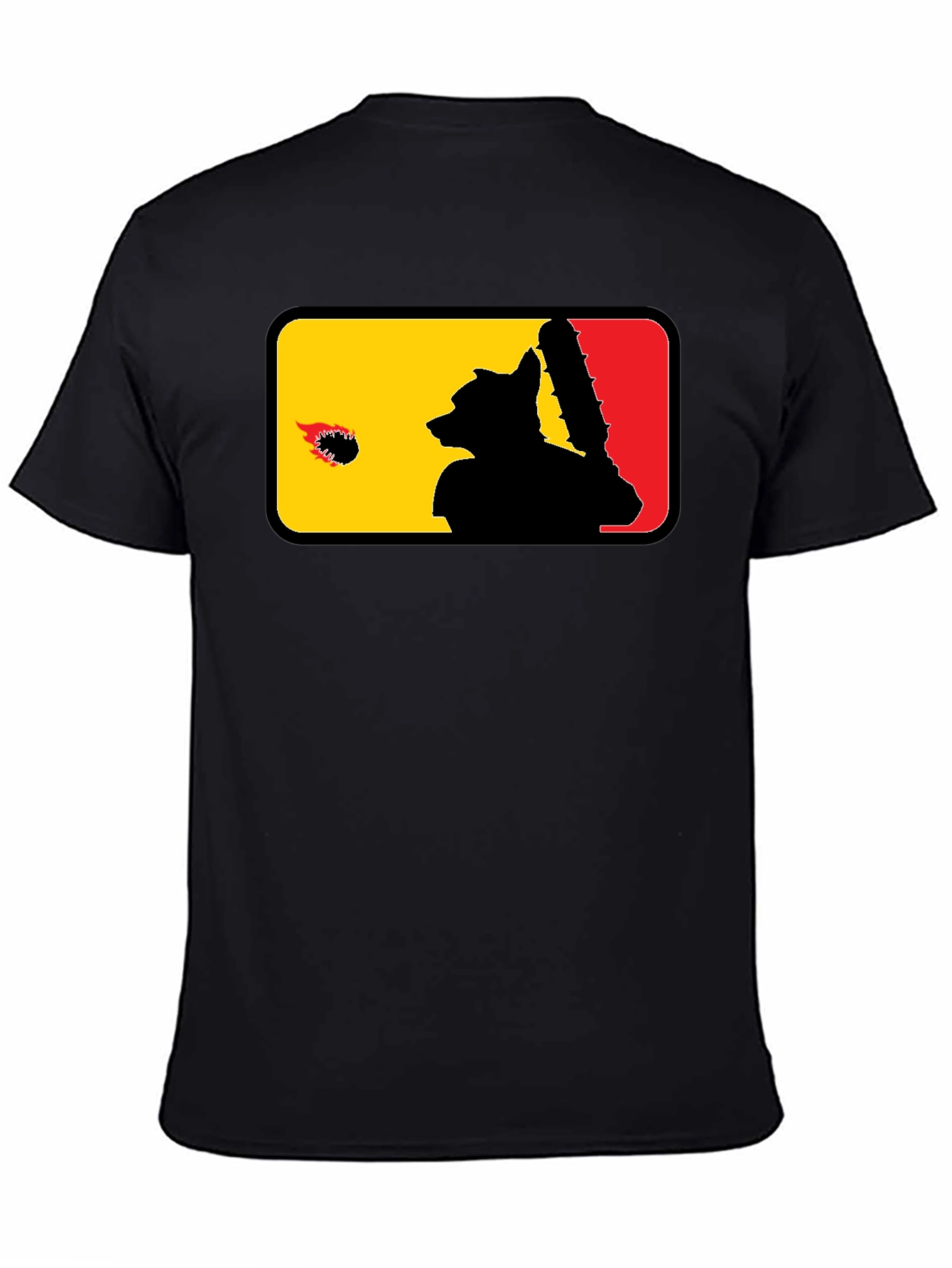Raccoon Baseball Bat Graphic Black T-Shirt