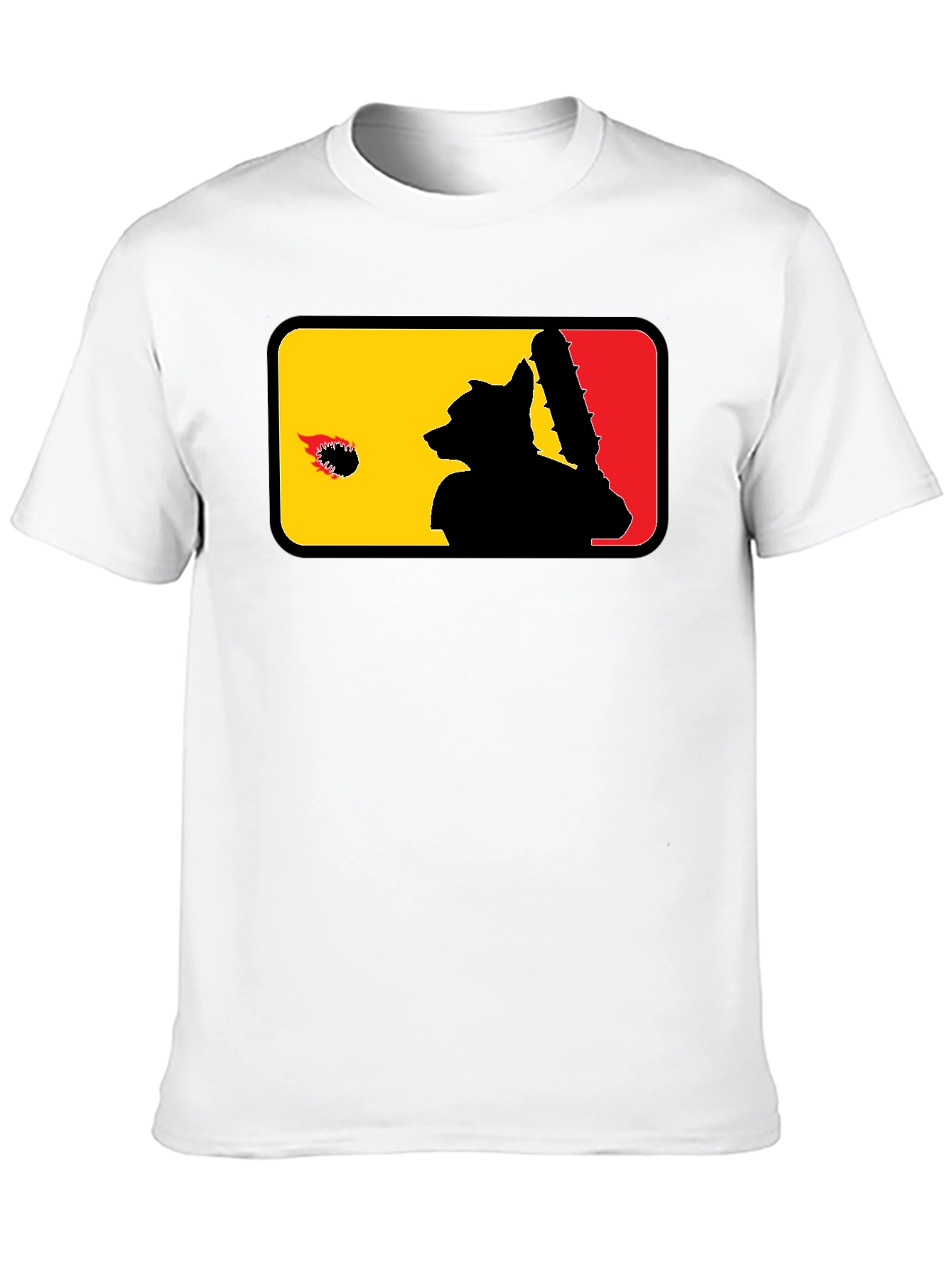 Raccoon Baseball Bat Graphic Black T-Shirt