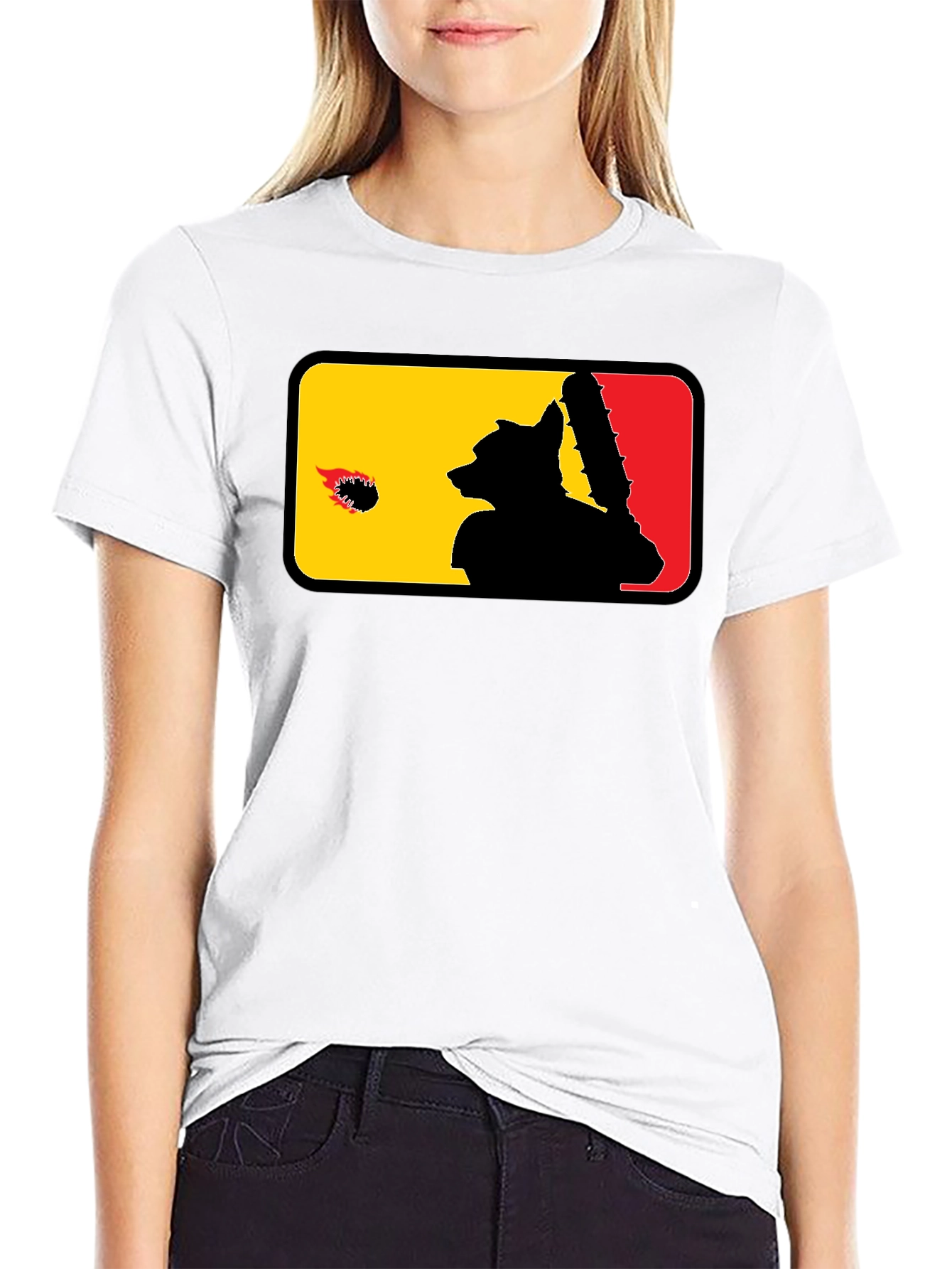 Raccoon Baseball Bat Graphic Black T-Shirt