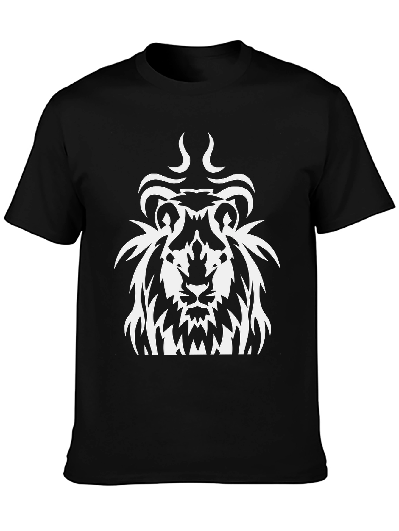 Lion Graphic Print Black T-Shirt
