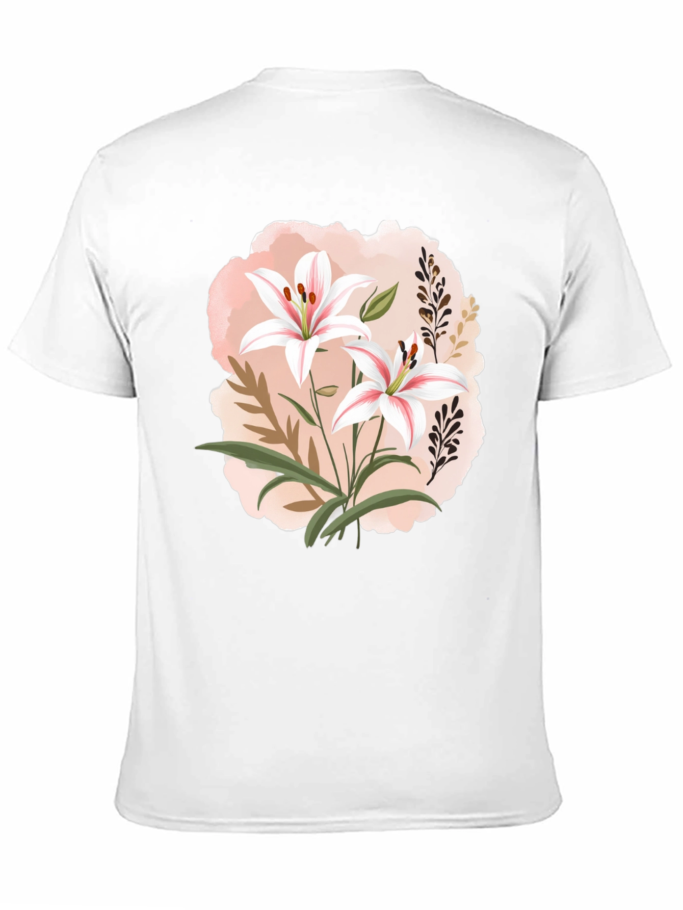 Floral Lily Graphic Black T-Shirt