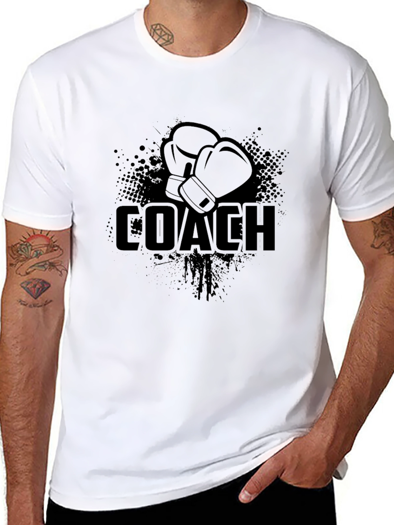 Boxing Coach T-Shirt - Black Sporty Graphic Tee