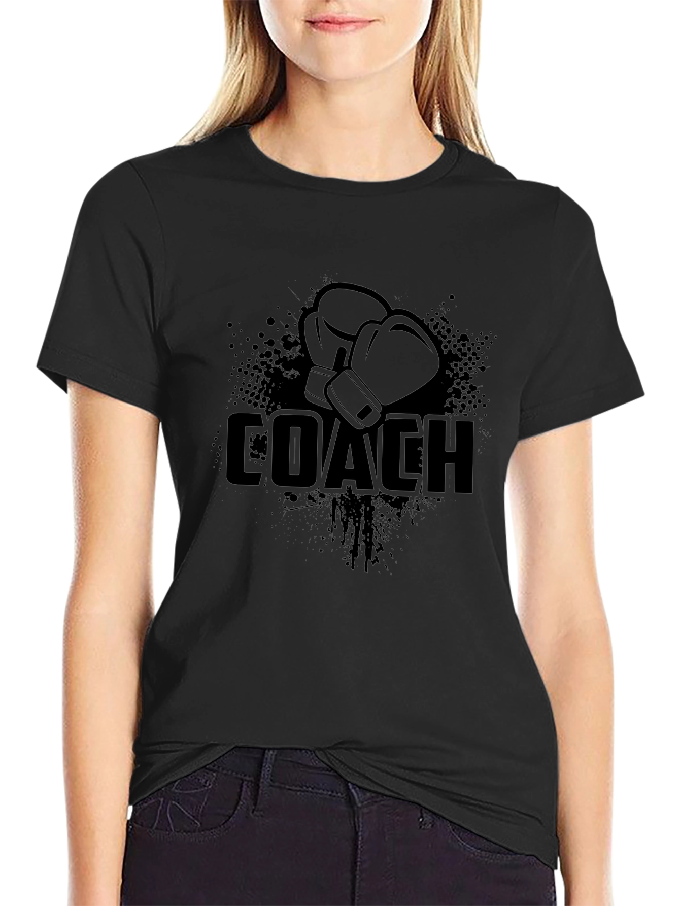 Boxing Coach T-Shirt - Black Sporty Graphic Tee