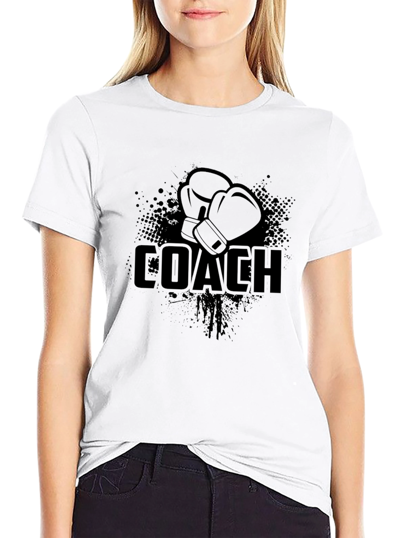 Boxing Coach T-Shirt - Black Sporty Graphic Tee