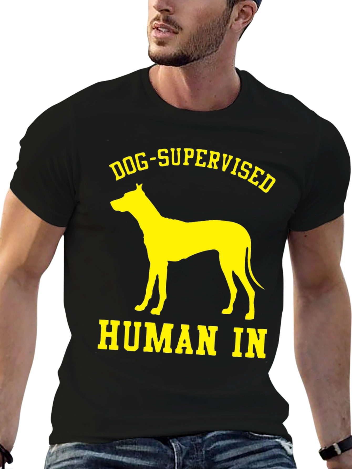 Dog Supervised Human T-Shirt - Funny Pet Lover Tee